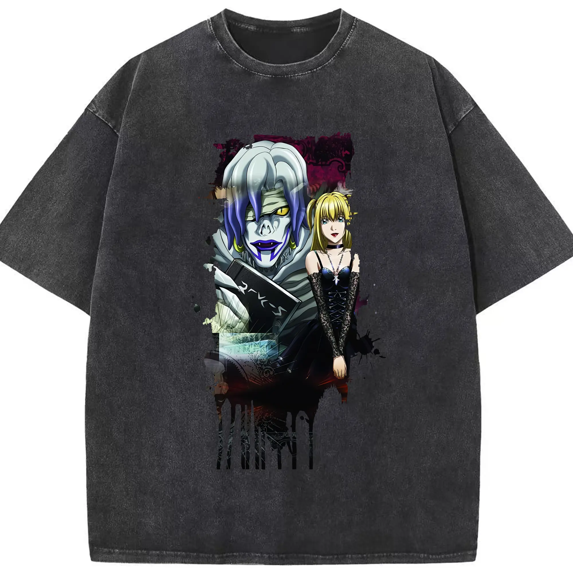 デスノート グッズ,弥海砂 - 綿100％ ヴィンテージ風 半袖Tシャツ ・ フロントプリント ・ 柔らか肌触り ・ 通気性 快適 ・ スポーツ カジュアル 外出用