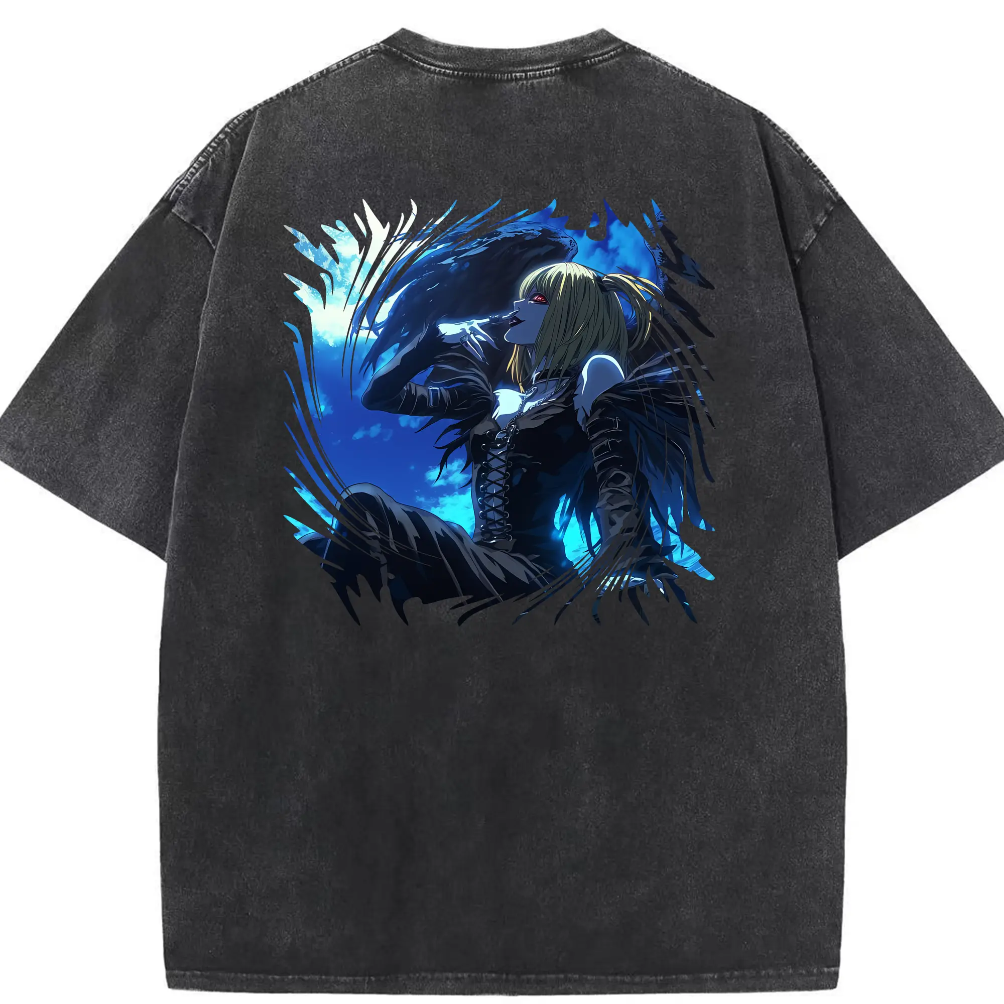 デスノート グッズ,弥海砂 - 綿100％ ヴィンテージ風 半袖Tシャツ ・ 背面プリント ・ 柔らか肌触り ・ 通気性 快適 ・ スポーツ カジュアル 外出用