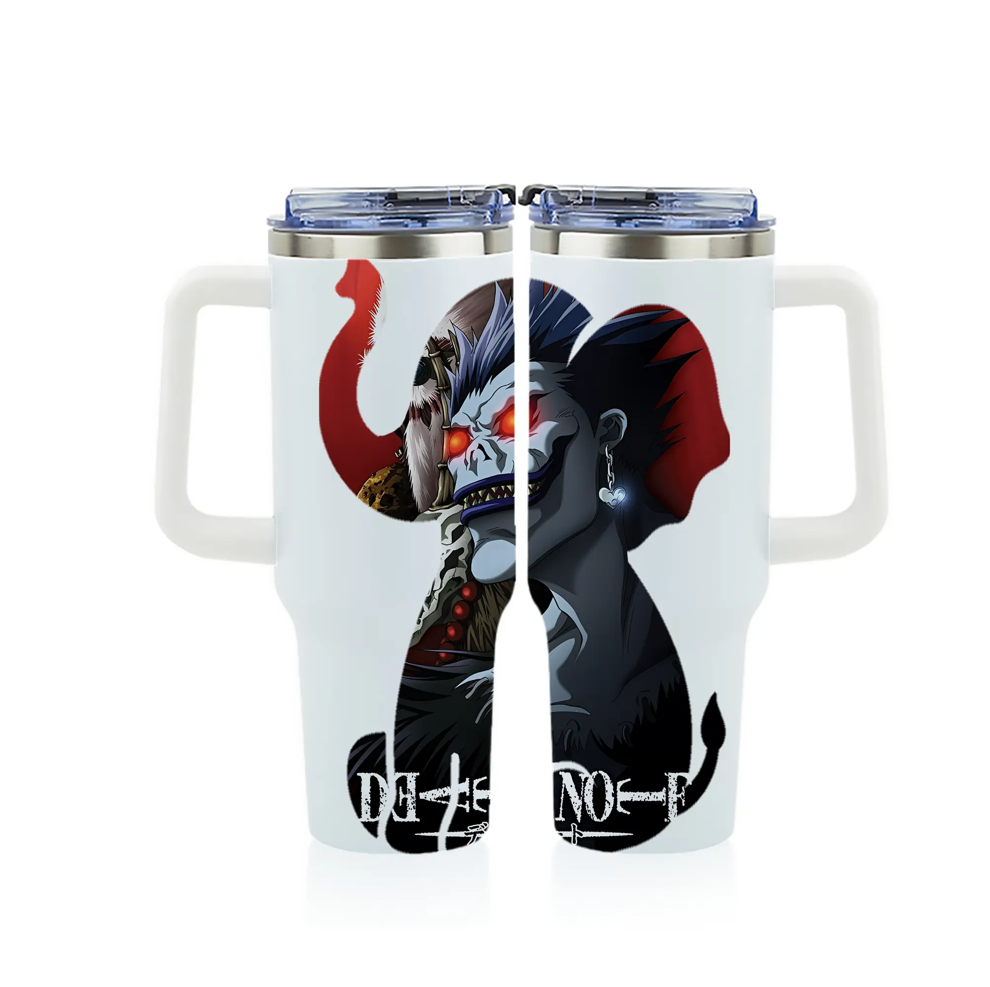 デスノート グッズ,リューク - 1200mL フルプリント車用タンブラー ・ 304ステンレス 内側 ・ 201ステンレス 外側 ・ 保温 保冷 ・ 通勤 ドライブ アウトドア用