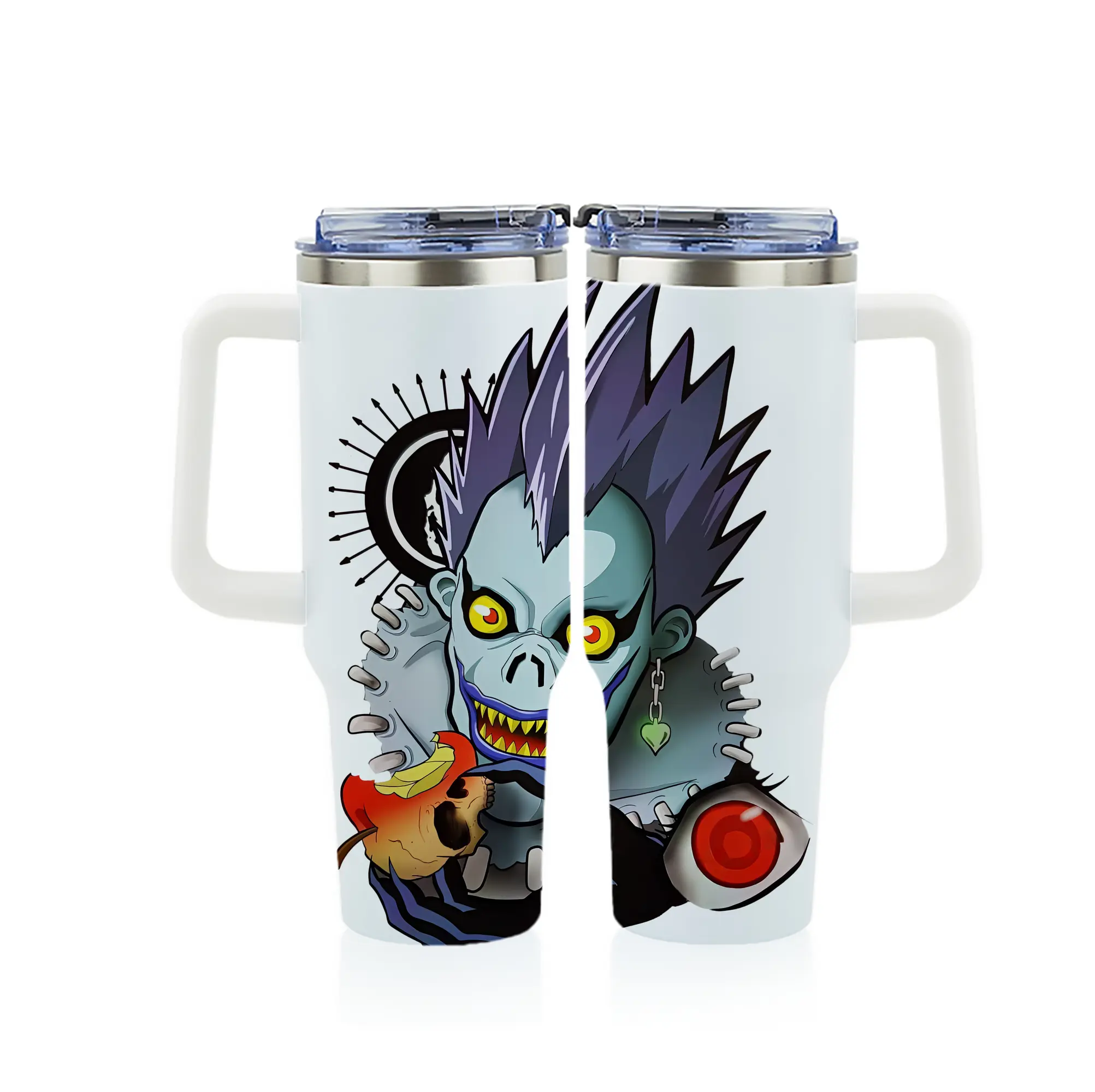 デスノート グッズ,リューク - 1200mL フルプリント車用タンブラー ・ 304ステンレス 内側 ・ 201ステンレス 外側 ・ 保温 保冷 ・ 通勤 ドライブ アウトドア用