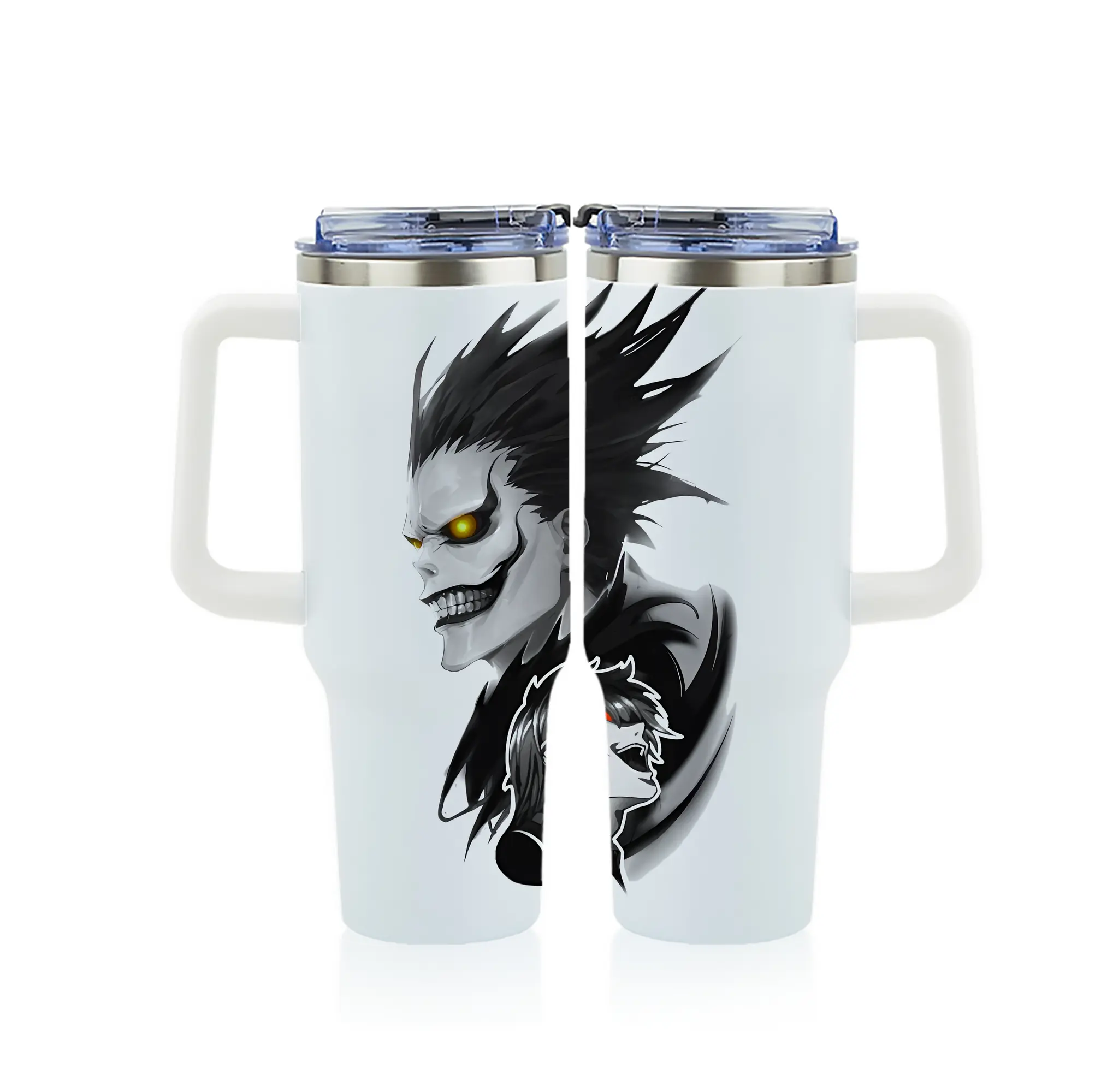 デスノート グッズ,リューク - 1200mL フルプリント車用タンブラー ・ 304ステンレス 内側 ・ 201ステンレス 外側 ・ 保温 保冷 ・ 通勤 ドライブ アウトドア用