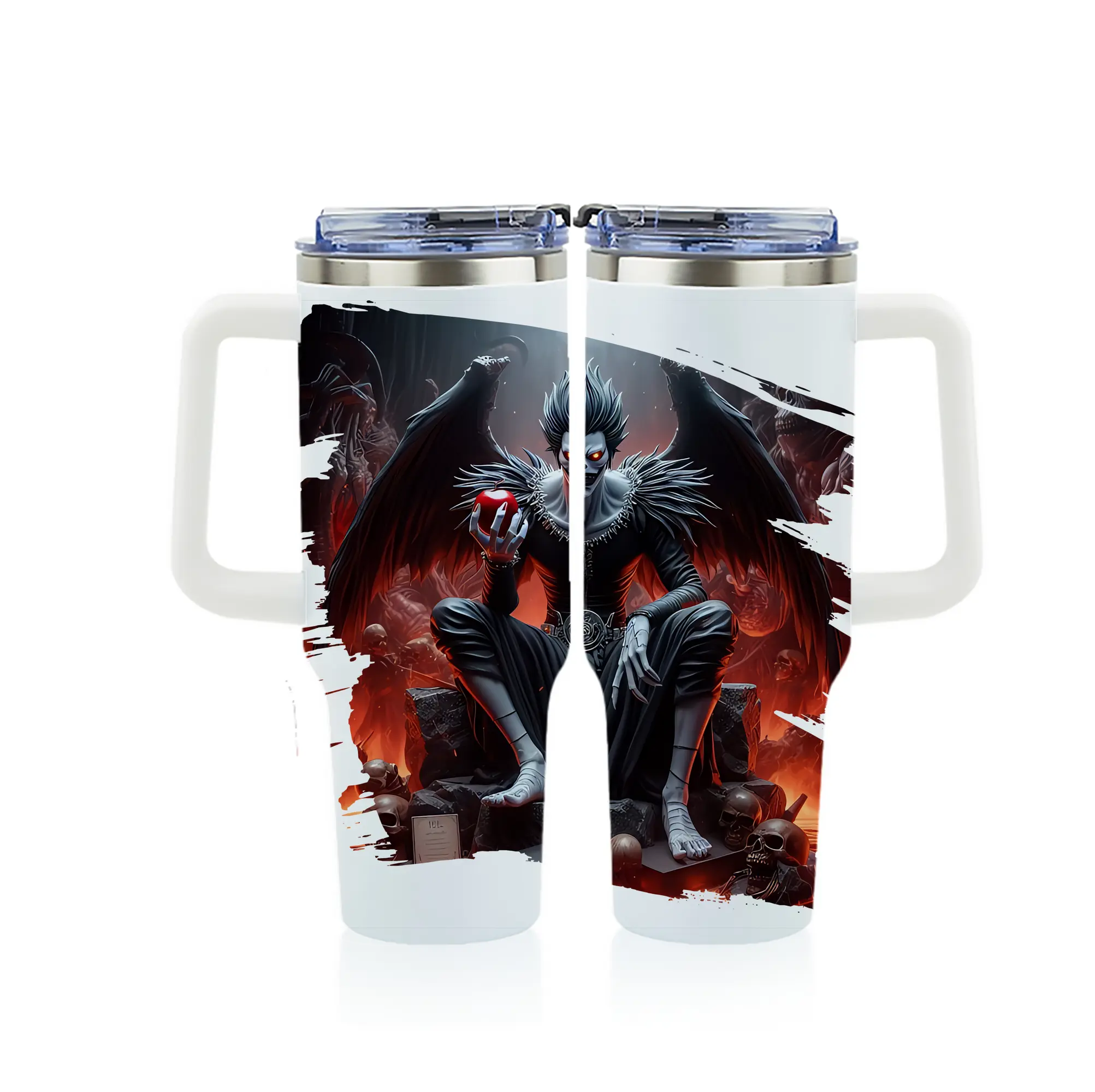 デスノート グッズ,リューク - 1200mL フルプリント車用タンブラー ・ 304ステンレス 内側 ・ 201ステンレス 外側 ・ 保温 保冷 ・ 通勤 ドライブ アウトドア用