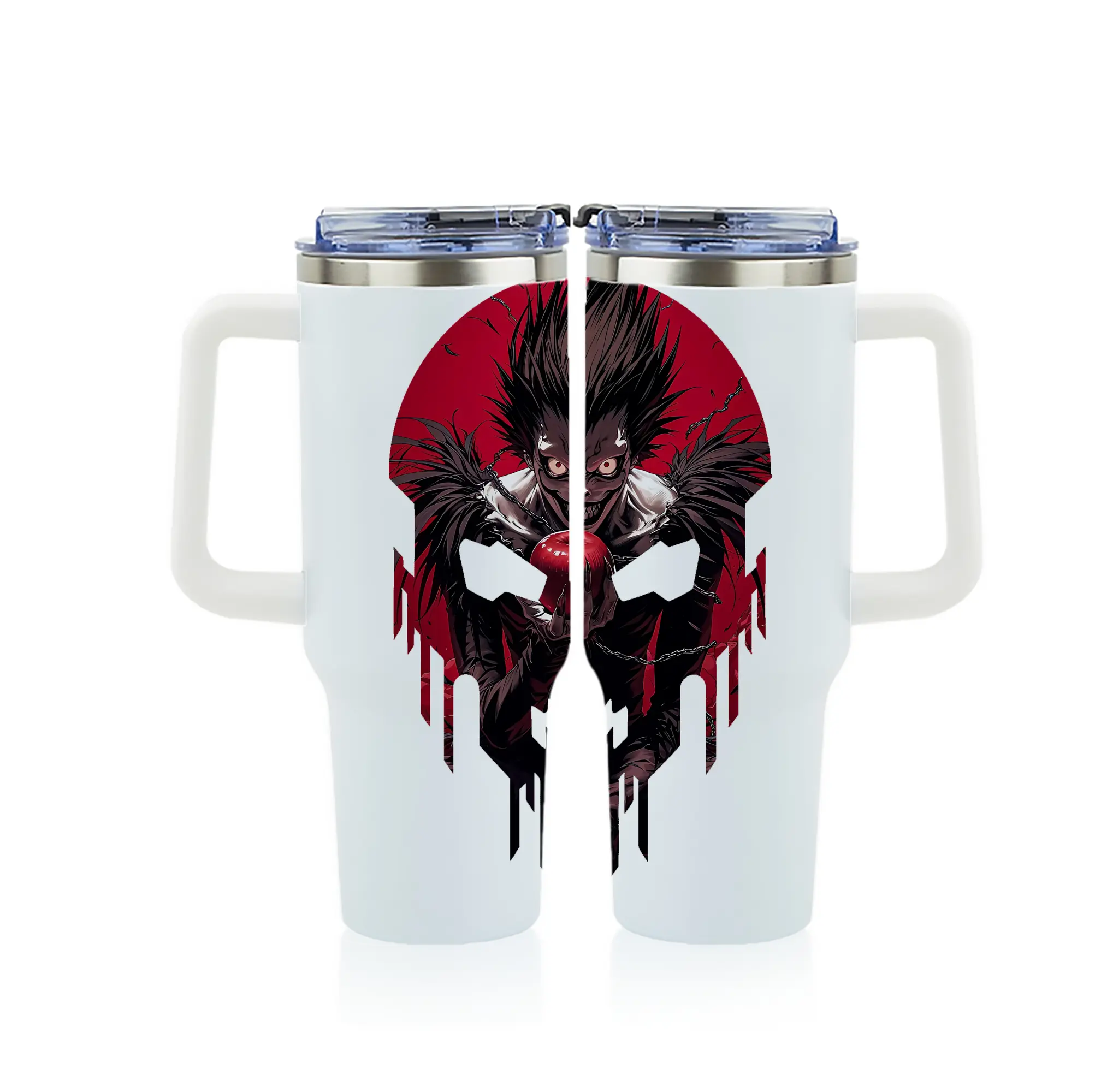 デスノート グッズ,リューク - 1200mL フルプリント車用タンブラー ・ 304ステンレス 内側 ・ 201ステンレス 外側 ・ 保温 保冷 ・ 通勤 ドライブ アウトドア用