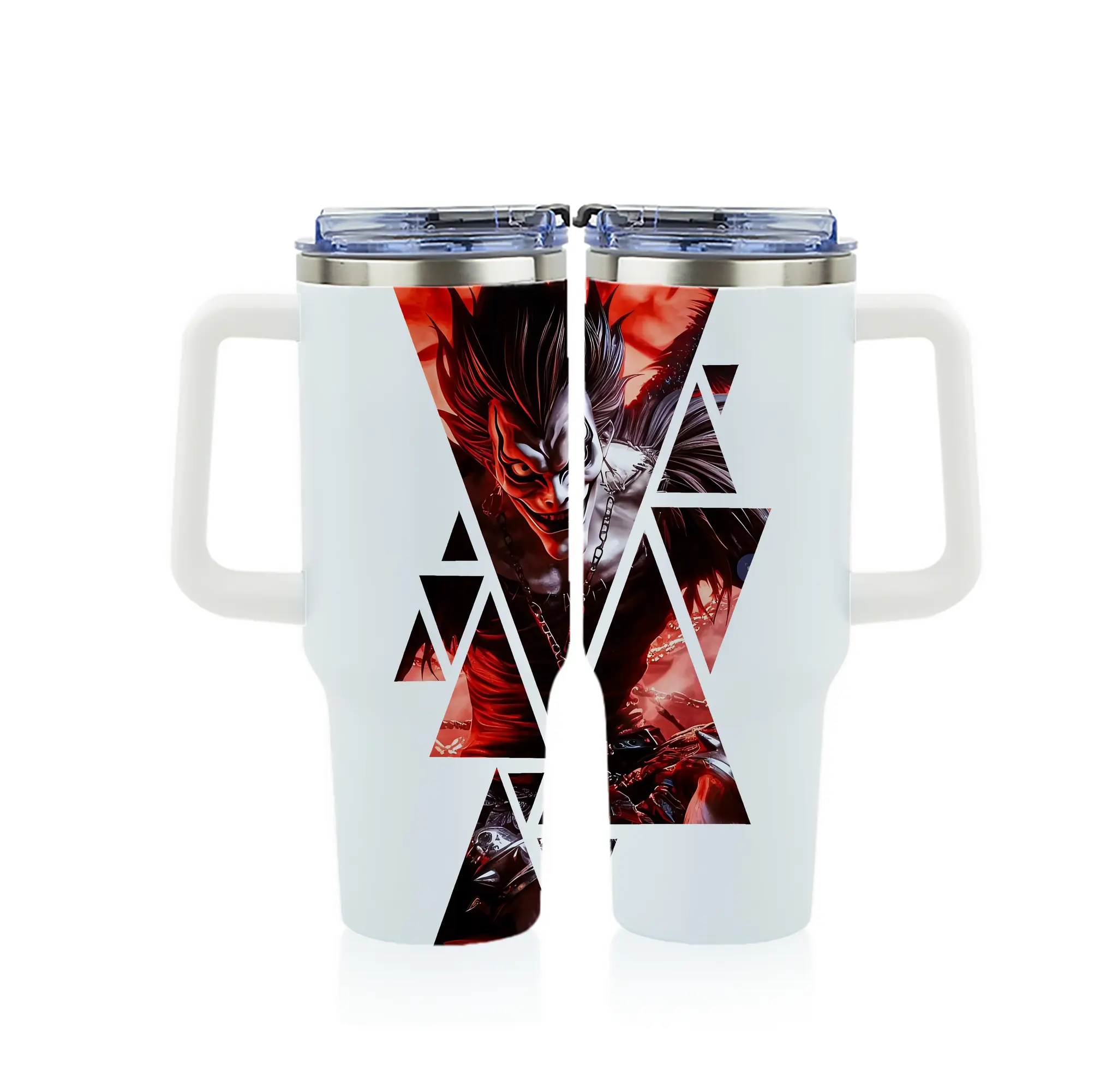 デスノート グッズ,リューク - 1200mL フルプリント車用タンブラー ・ 304ステンレス 内側 ・ 201ステンレス 外側 ・ 保温 保冷 ・ 通勤 ドライブ アウトドア用