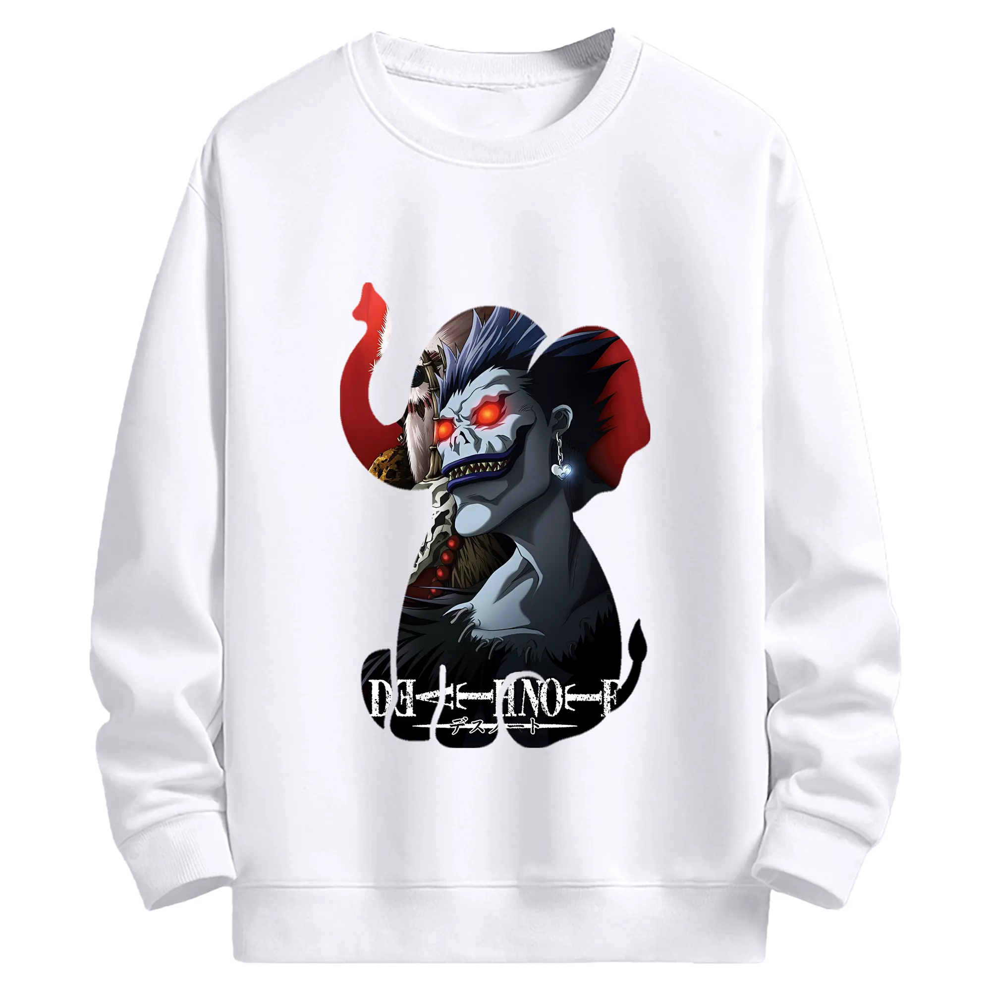デスノート グッズ,リューク - 高品質 クルーネック スウェット ・ コットン59％ ポリエステル41％ ・ ユニセックス 長袖 トレーナー ・ カジュアル デイリー スポーツ 散歩用