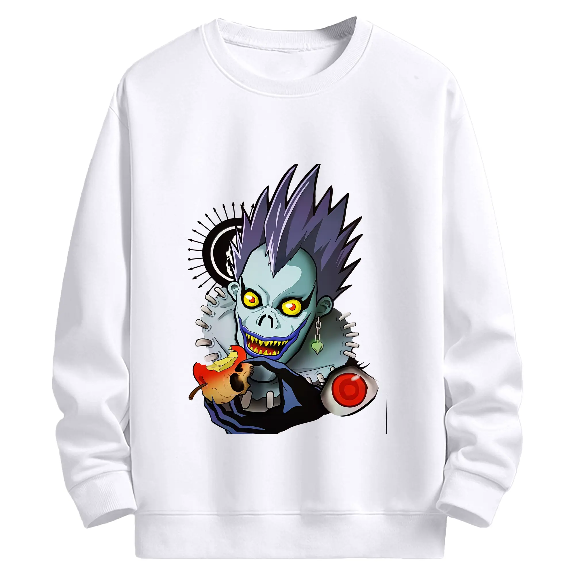 デスノート グッズ,リューク - 高品質 クルーネック スウェット ・ コットン59％ ポリエステル41％ ・ ユニセックス 長袖 トレーナー ・ カジュアル デイリー スポーツ 散歩用