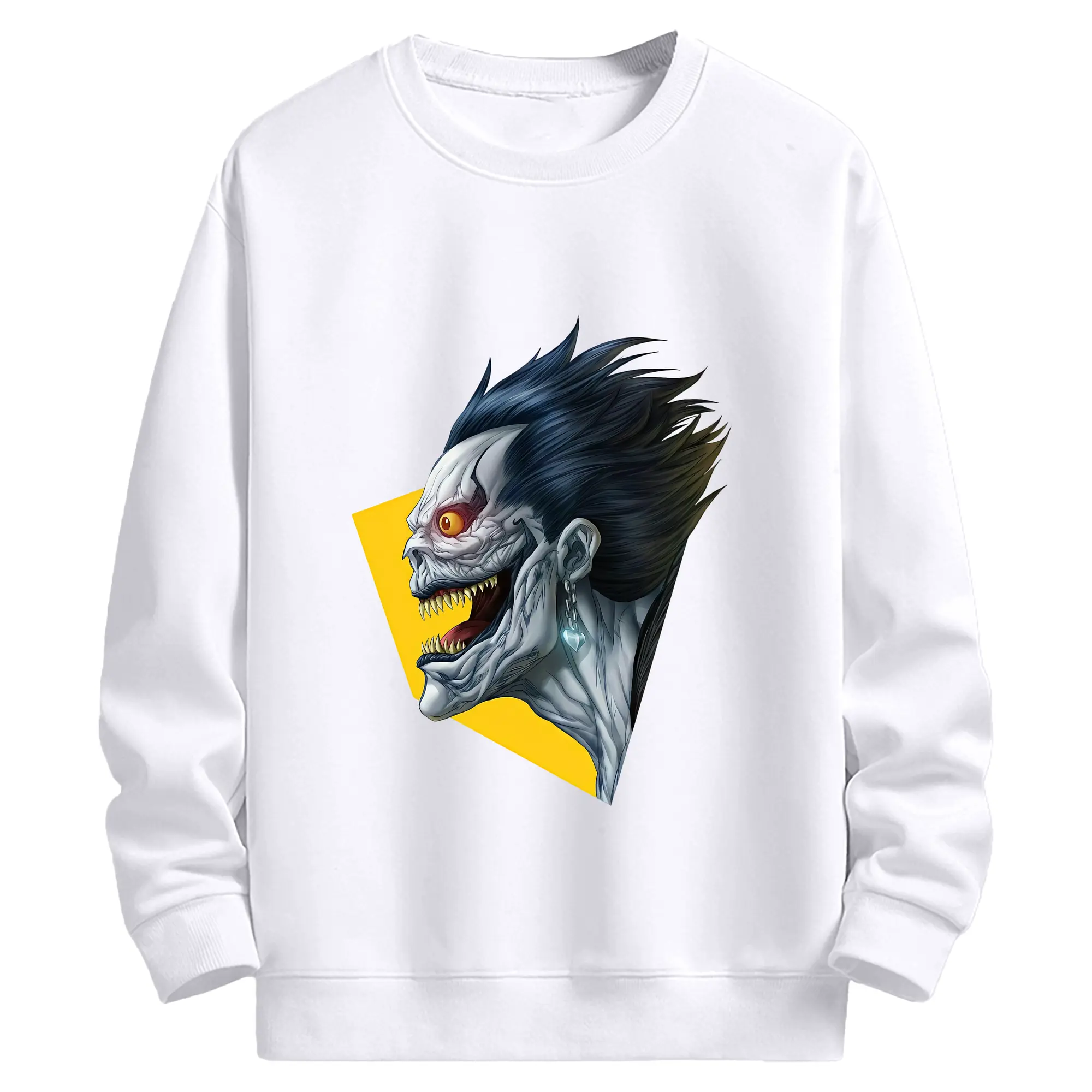 デスノート グッズ,リューク - 高品質 クルーネック スウェット ・ コットン59％ ポリエステル41％ ・ ユニセックス 長袖 トレーナー ・ カジュアル デイリー スポーツ 散歩用