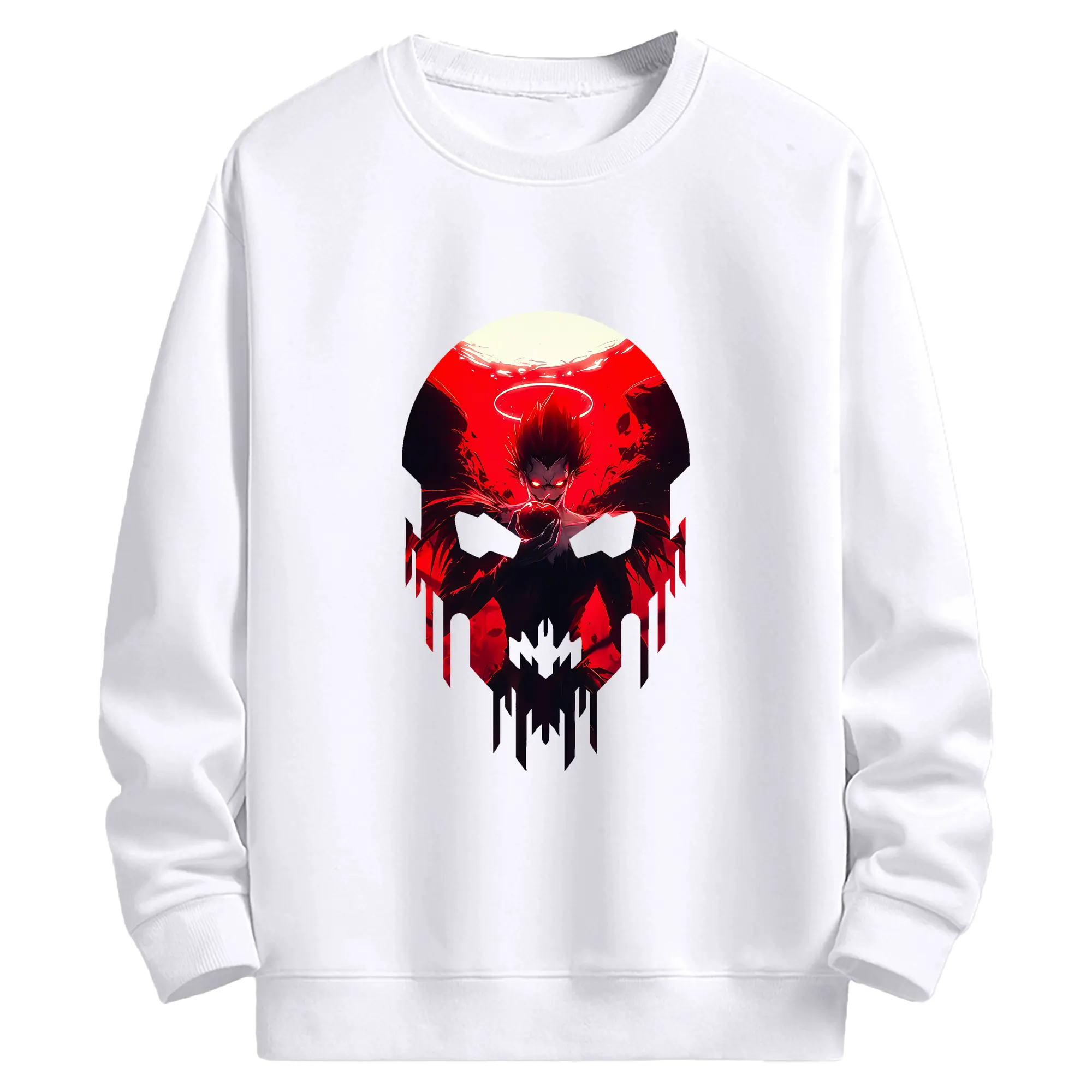 デスノート グッズ,リューク - 高品質 クルーネック スウェット ・ コットン59％ ポリエステル41％ ・ ユニセックス 長袖 トレーナー ・ カジュアル デイリー スポーツ 散歩用