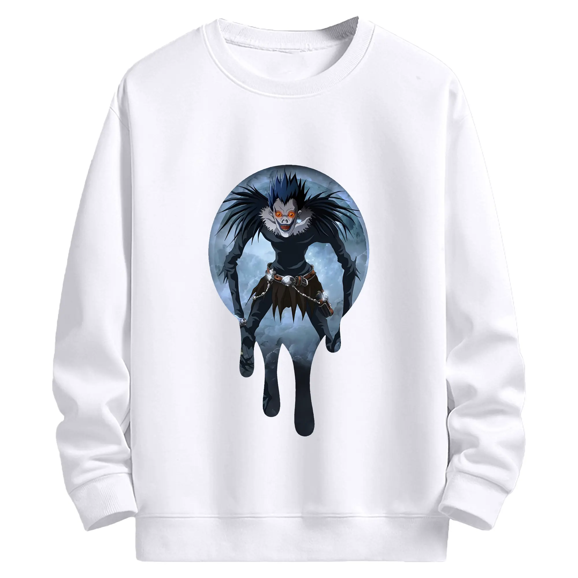デスノート グッズ,リューク - 高品質 クルーネック スウェット ・ コットン59％ ポリエステル41％ ・ ユニセックス 長袖 トレーナー ・ カジュアル デイリー スポーツ 散歩用