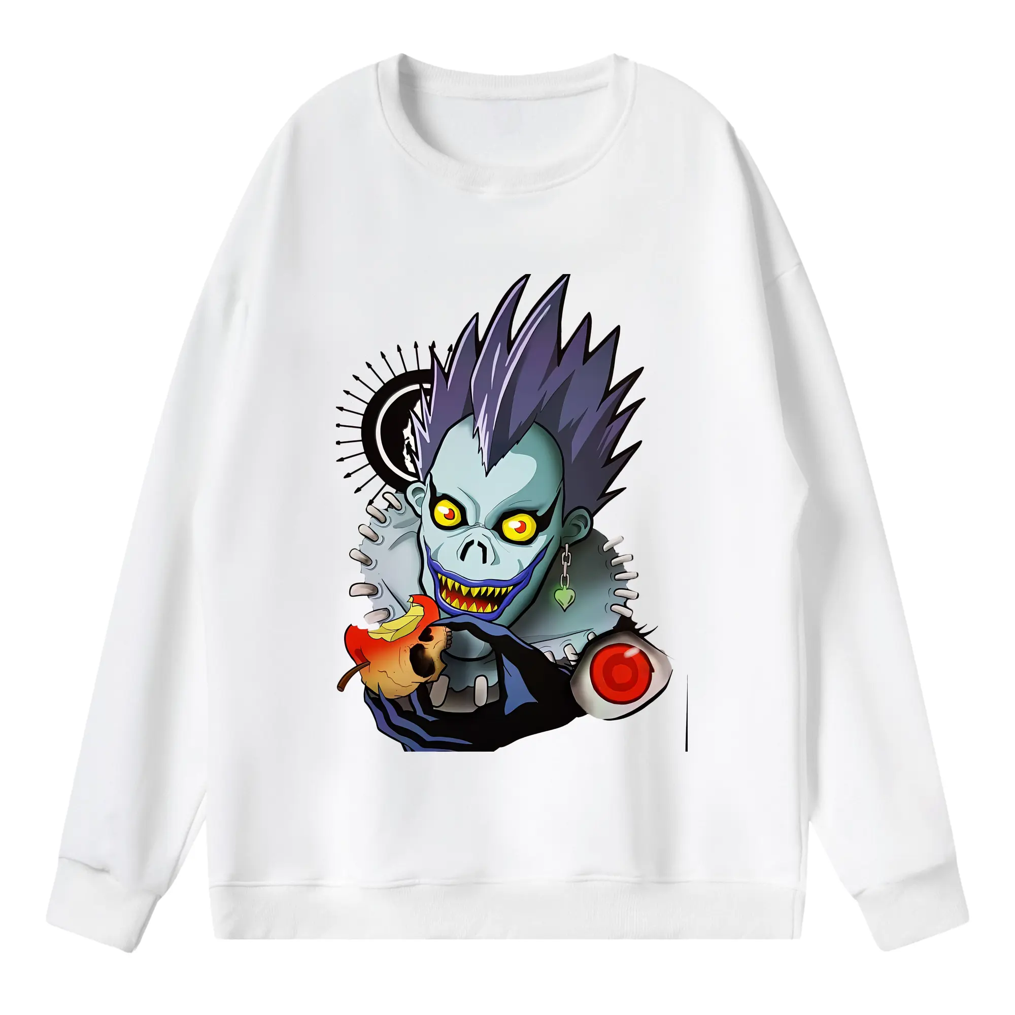 デスノート グッズ,リューク - 薄手 クルーネック スウェット 裏毛260g · ポリエステル 春秋向け カジュアル 男女兼用 · トレーナー デイリー スポーツ 散歩に最適