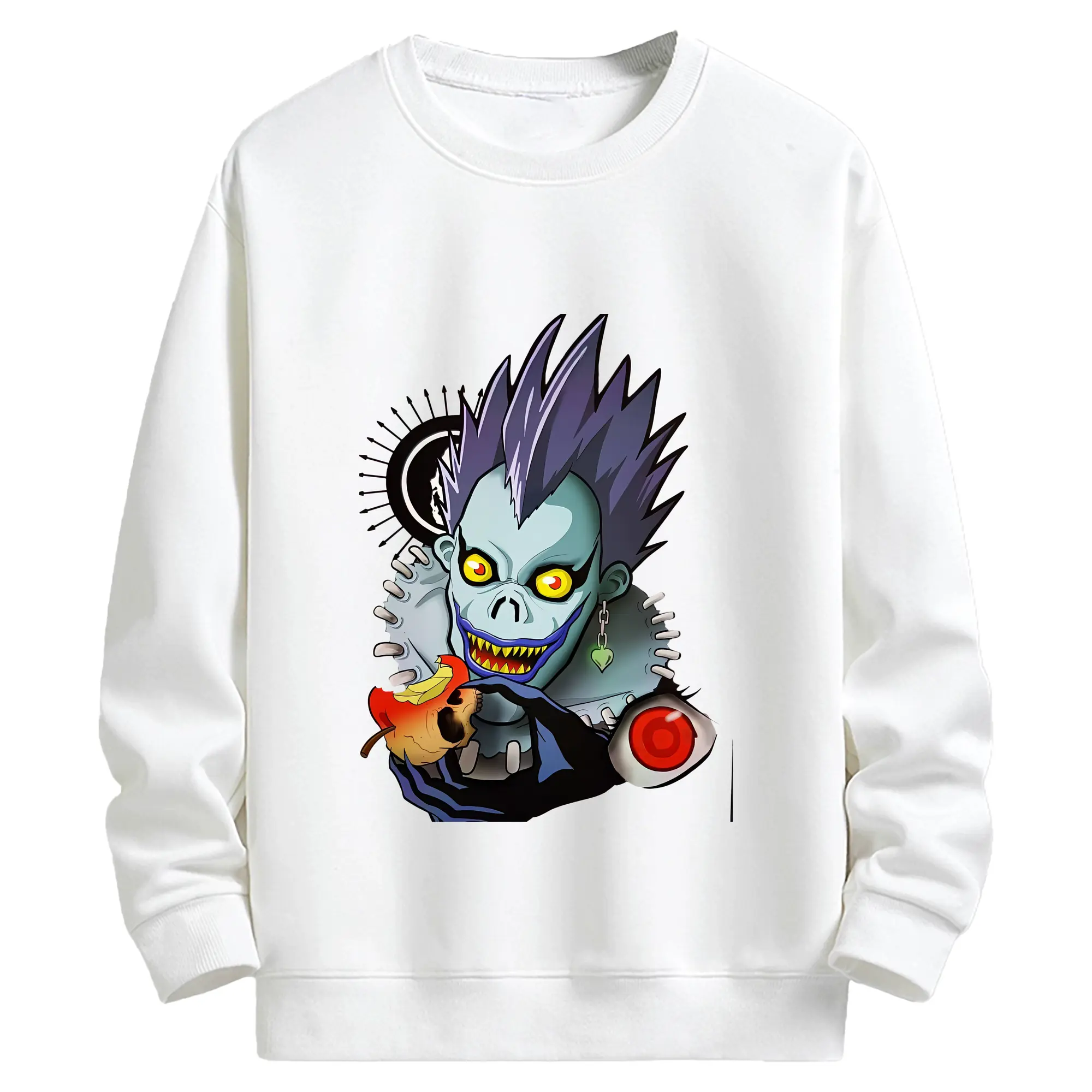 デスノート グッズ,リューク - キッズ クルーネックスウェットシャツ ・ フロントプリント ・ 綿80％ ポリエステル20％ ・ 快適 通学 スポーツ 日常使い お散歩用