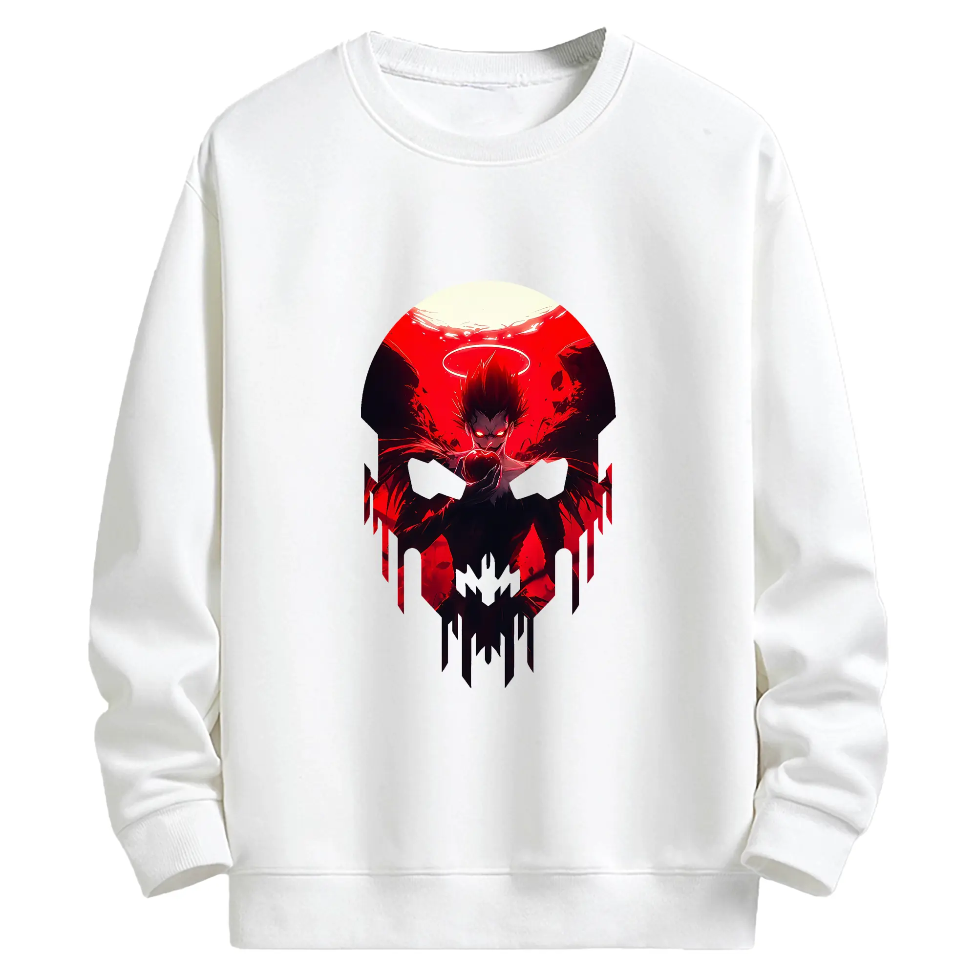 デスノート グッズ,リューク - キッズ クルーネックスウェットシャツ ・ フロントプリント ・ 綿80％ ポリエステル20％ ・ 快適 通学 スポーツ 日常使い お散歩用