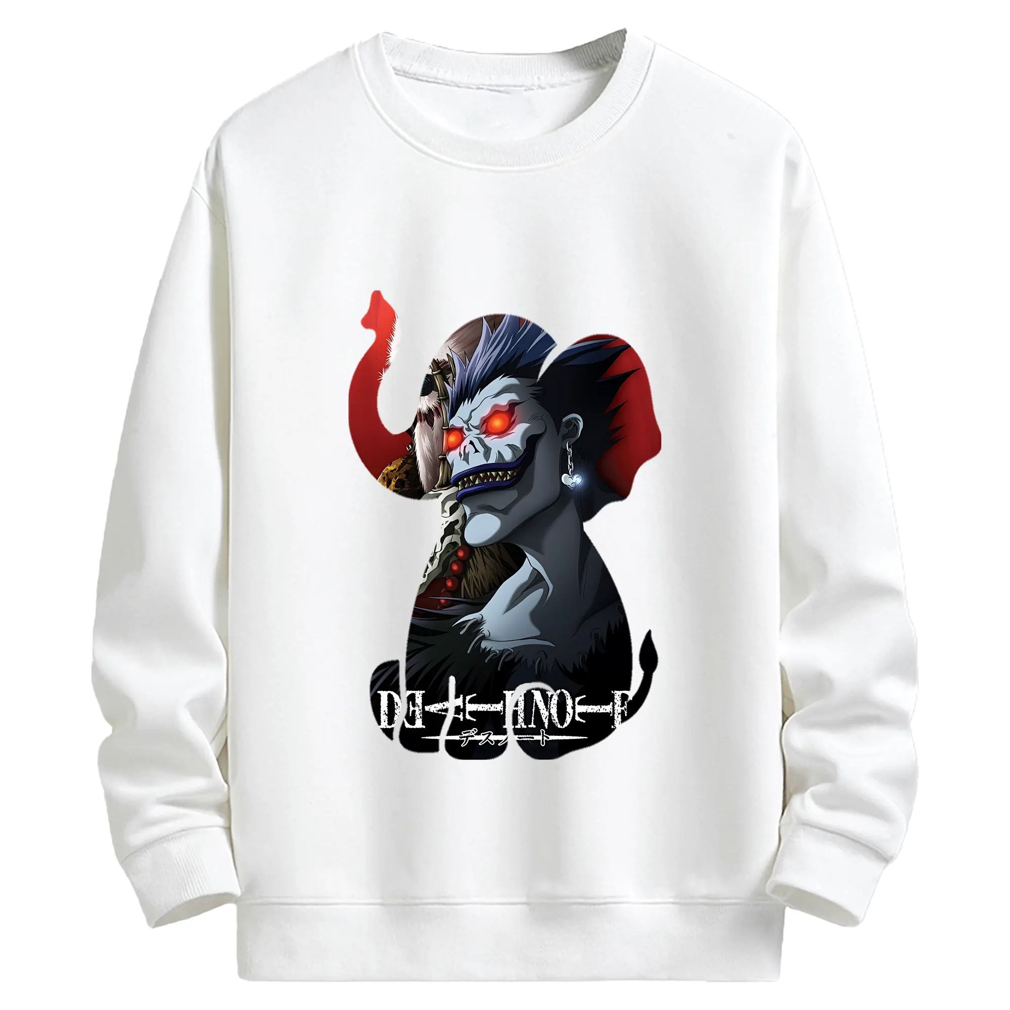 デスノート グッズ,リューク - キッズ クルーネックスウェットシャツ ・ フロントプリント ・ 綿80％ ポリエステル20％ ・ 快適 通学 スポーツ 日常使い お散歩用