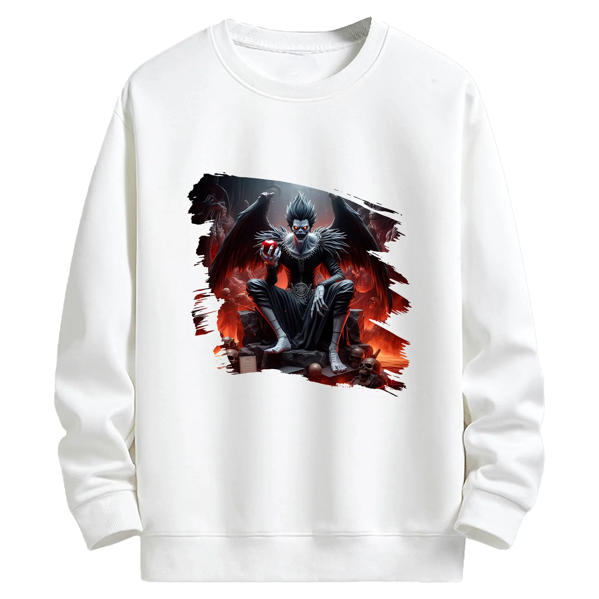 デスノート グッズ,リューク - キッズ クルーネックスウェットシャツ ・ フロントプリント ・ 綿80％ ポリエステル20％ ・ 快適 通学 スポーツ 日常使い お散歩用