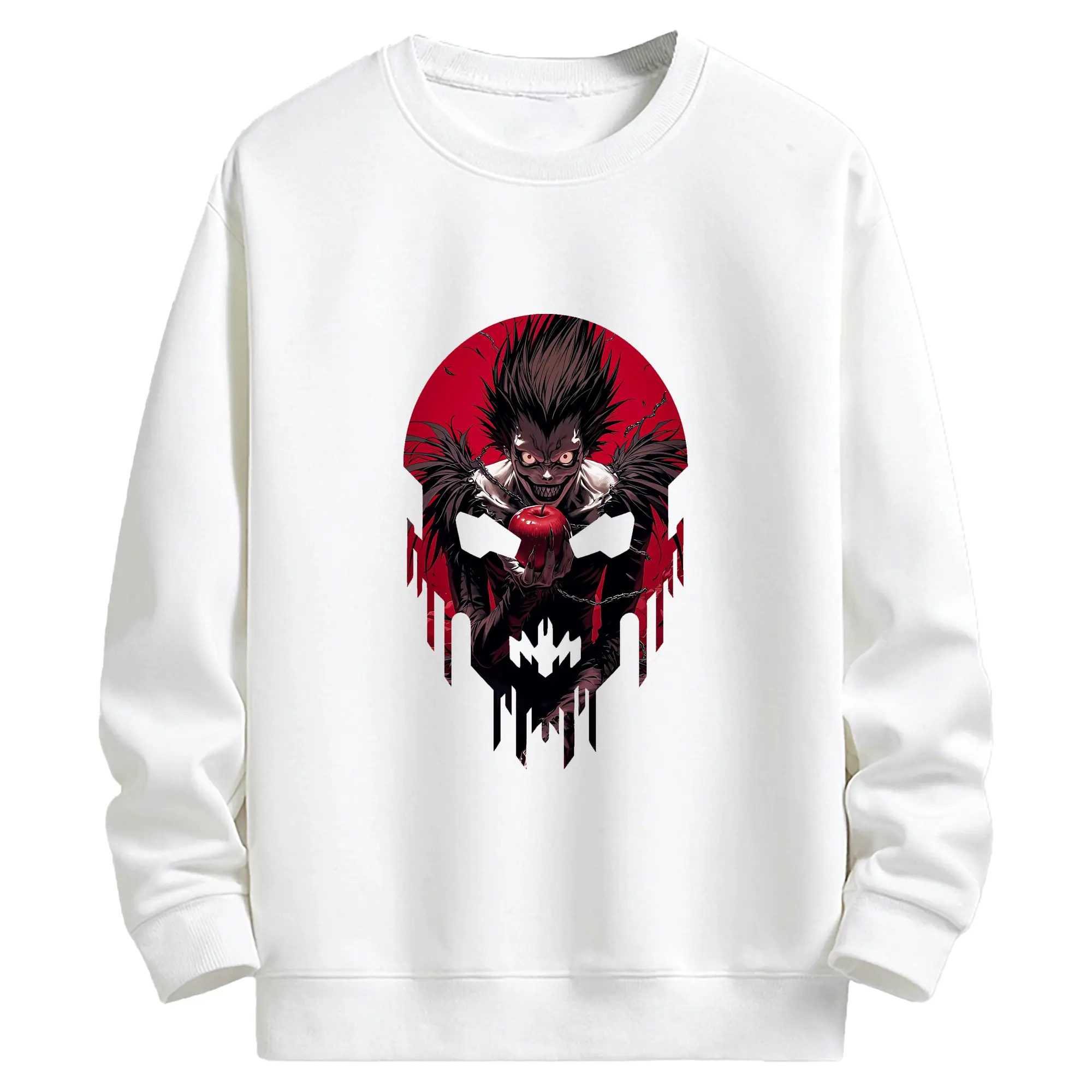 デスノート グッズ,リューク - キッズ クルーネックスウェットシャツ ・ フロントプリント ・ 綿80％ ポリエステル20％ ・ 快適 通学 スポーツ 日常使い お散歩用