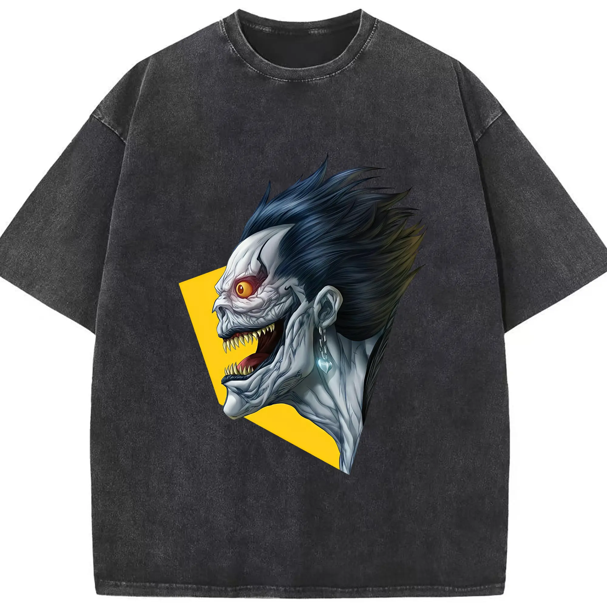 デスノート グッズ,リューク - 綿100％ ヴィンテージ風 半袖Tシャツ ・ フロントプリント ・ 柔らか肌触り ・ 通気性 快適 ・ スポーツ カジュアル 外出用