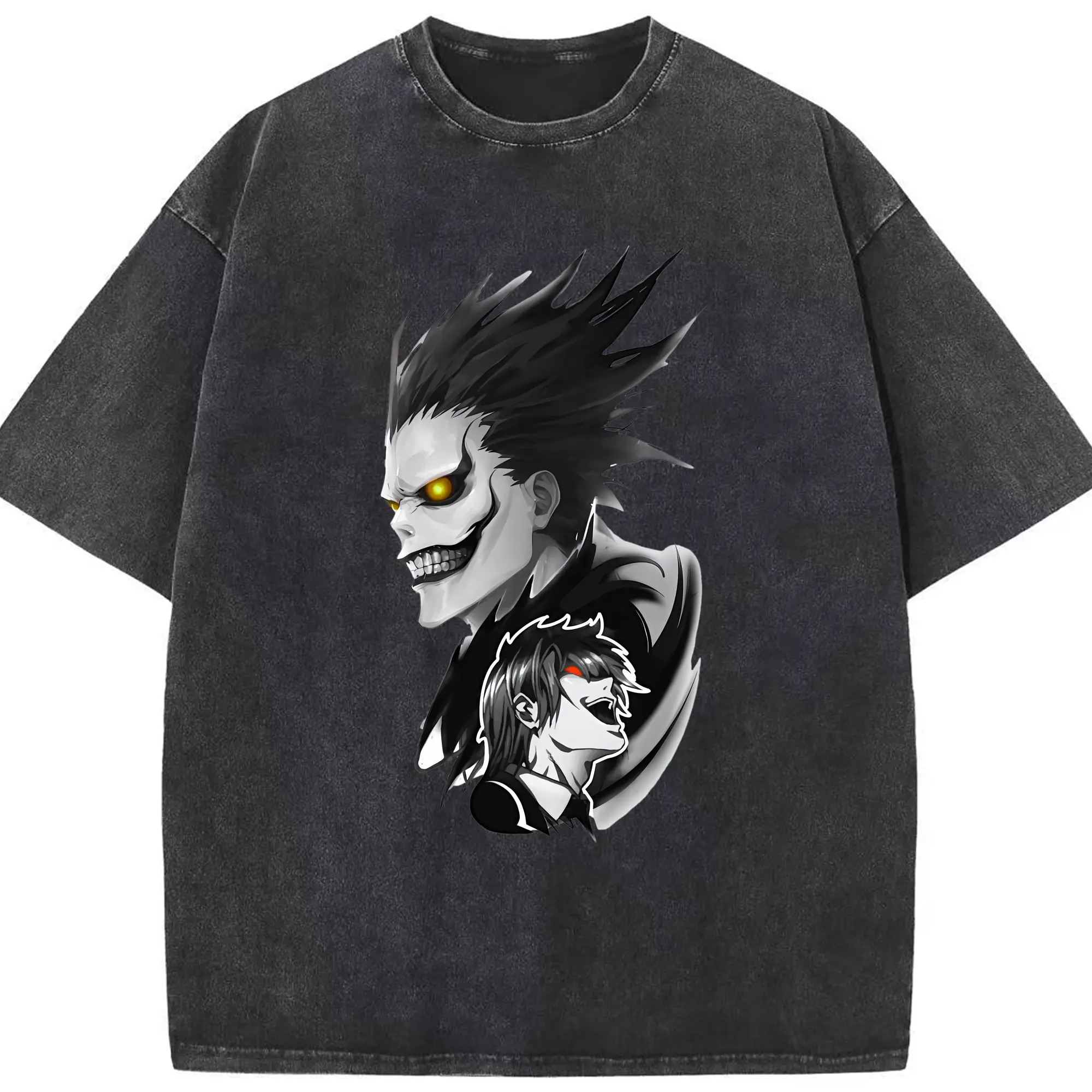 デスノート グッズ,リューク - 綿100％ ヴィンテージ風 半袖Tシャツ ・ フロントプリント ・ 柔らか肌触り ・ 通気性 快適 ・ スポーツ カジュアル 外出用