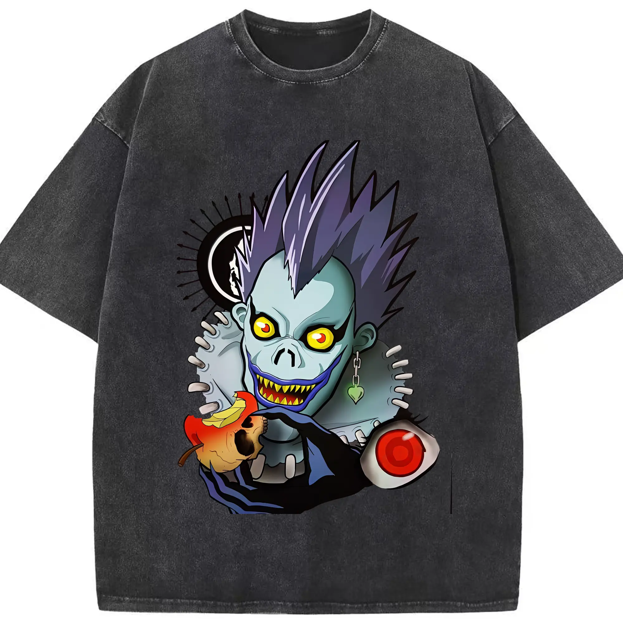 デスノート グッズ,リューク - 綿100％ ヴィンテージ風 半袖Tシャツ ・ フロントプリント ・ 柔らか肌触り ・ 通気性 快適 ・ スポーツ カジュアル 外出用