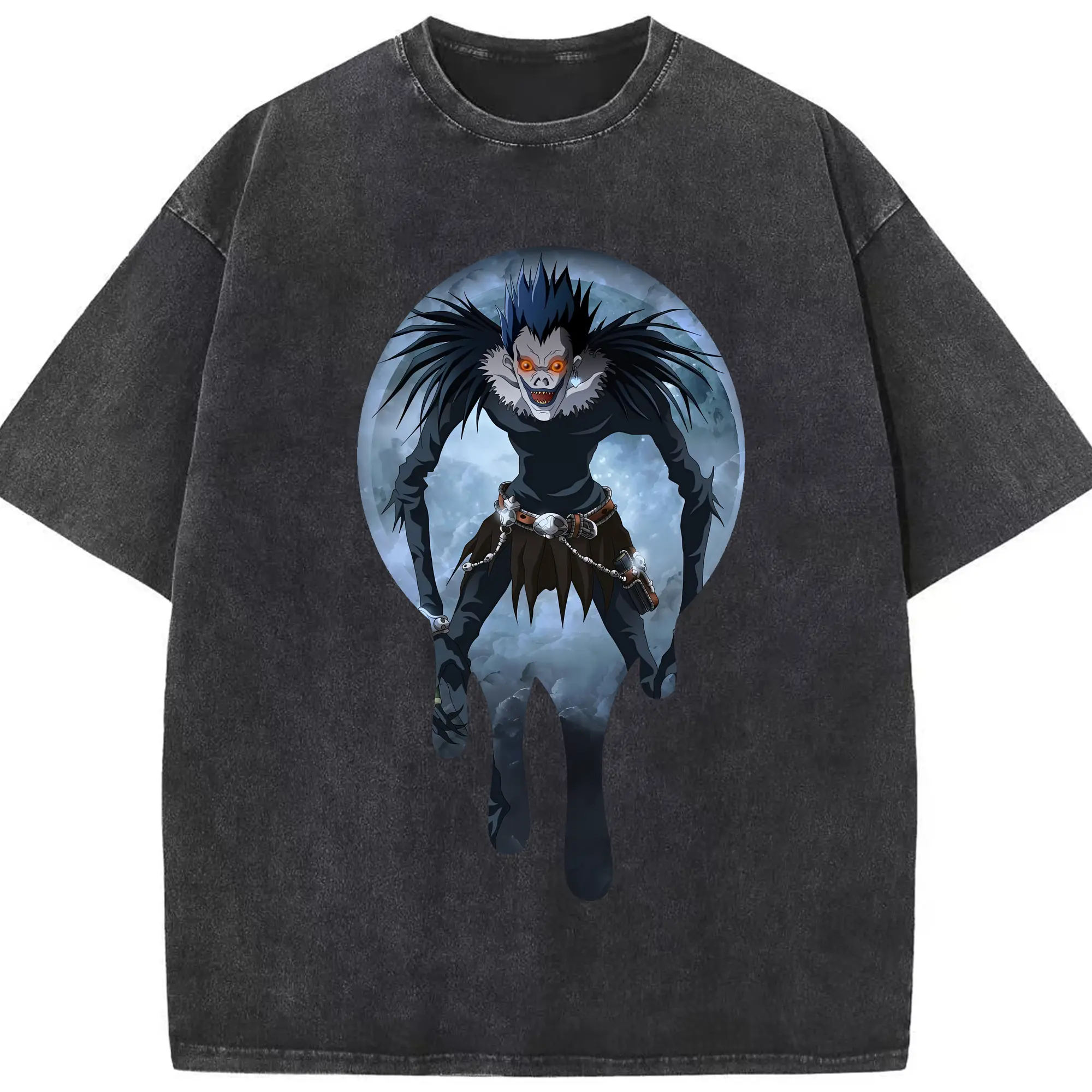 デスノート グッズ,リューク - 綿100％ ヴィンテージ風 半袖Tシャツ ・ フロントプリント ・ 柔らか肌触り ・ 通気性 快適 ・ スポーツ カジュアル 外出用