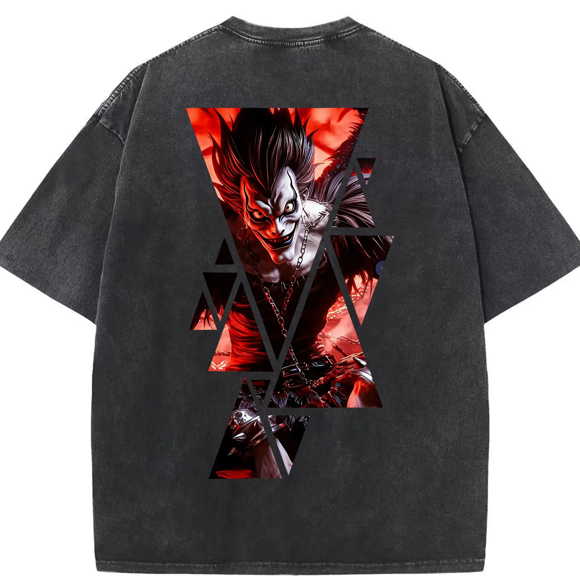 デスノート グッズ,リューク - 綿100％ ヴィンテージ風 半袖Tシャツ ・ 背面プリント ・ 柔らか肌触り ・ 通気性 快適 ・ スポーツ カジュアル 外出用