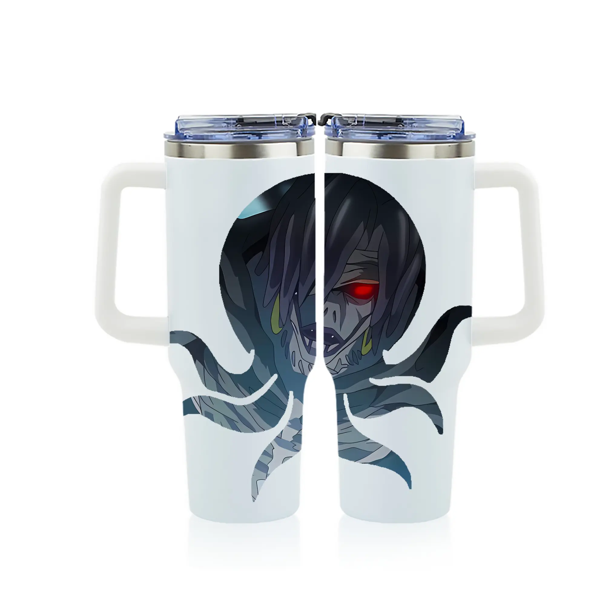 デスノート グッズ,レム - 1200mL フルプリント車用タンブラー ・ 304ステンレス 内側 ・ 201ステンレス 外側 ・ 保温 保冷 ・ 通勤 ドライブ アウトドア用