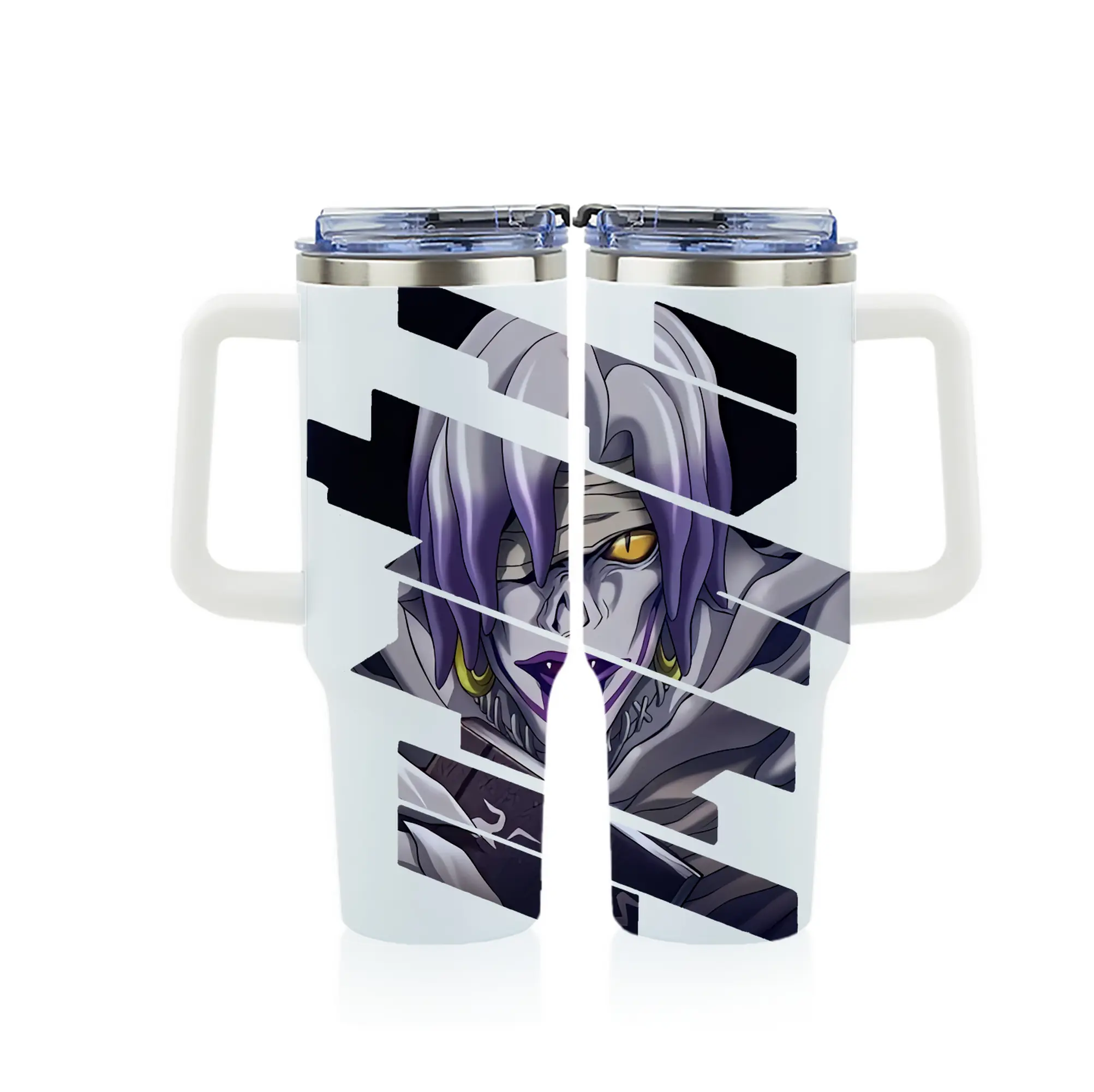 デスノート グッズ,レム - 1200mL フルプリント車用タンブラー ・ 304ステンレス 内側 ・ 201ステンレス 外側 ・ 保温 保冷 ・ 通勤 ドライブ アウトドア用