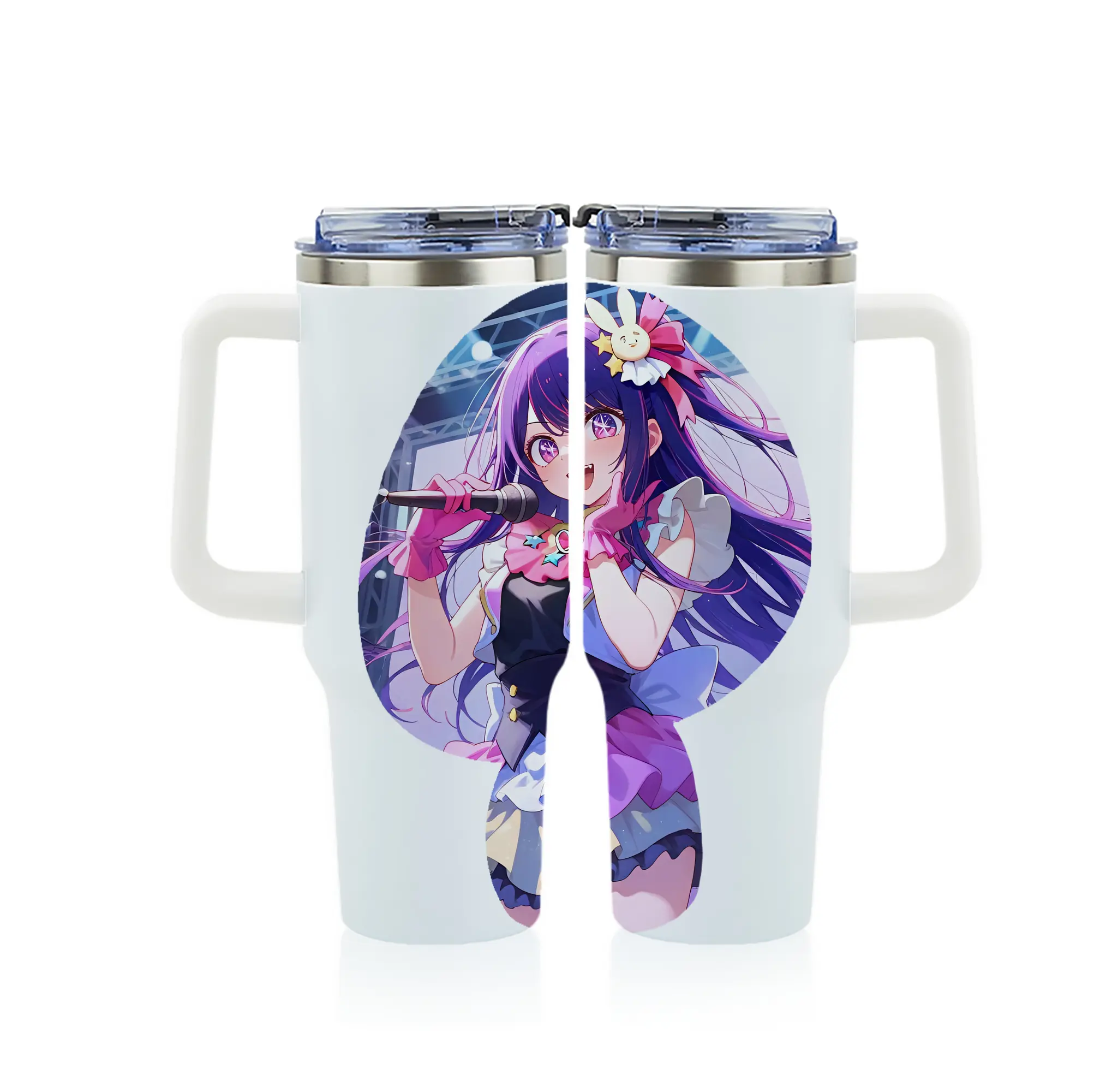 推しの子 グッズ,星野アイ - 1200mL フルプリント車用タンブラー ・ 304ステンレス 内側 ・ 201ステンレス 外側 ・ 保温 保冷 ・ 通勤 ドライブ アウトドア用