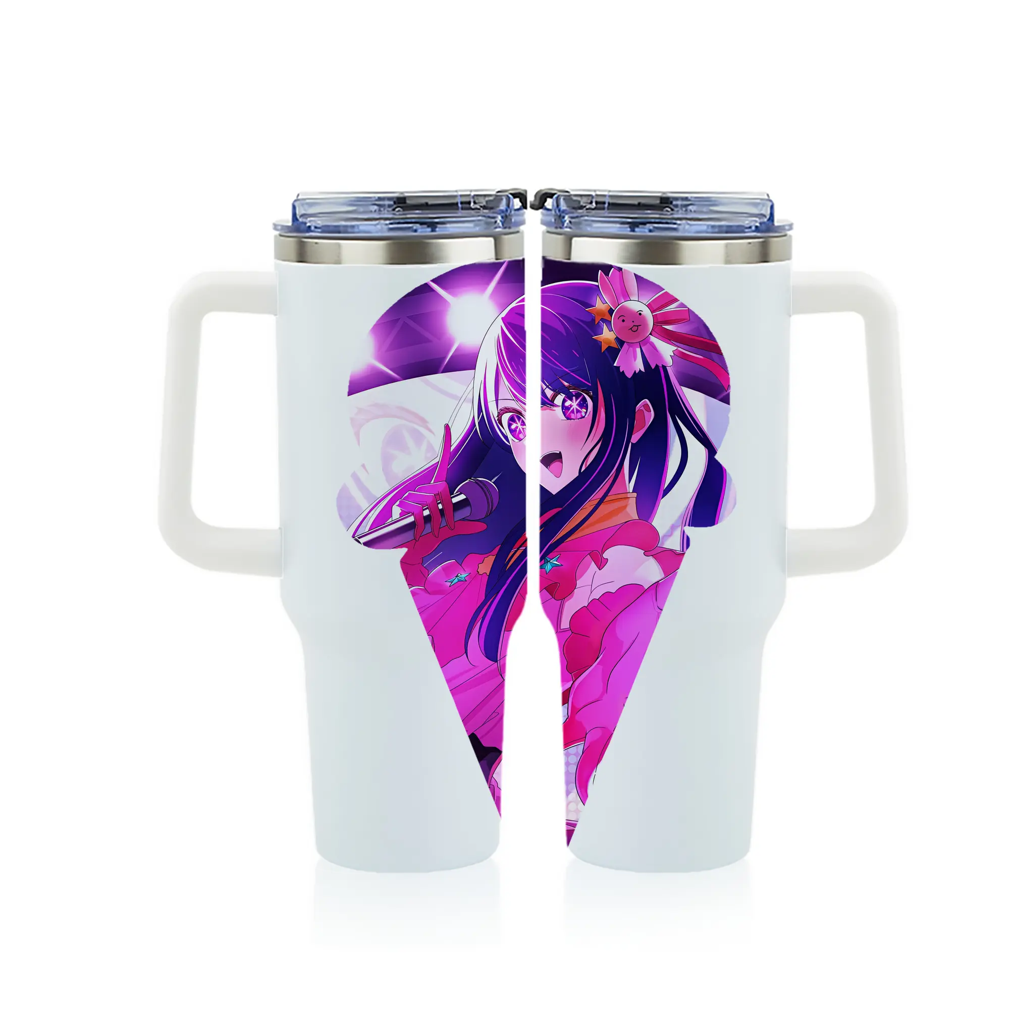 推しの子 グッズ,星野アイ - 1200mL フルプリント車用タンブラー ・ 304ステンレス 内側 ・ 201ステンレス 外側 ・ 保温 保冷 ・ 通勤 ドライブ アウトドア用