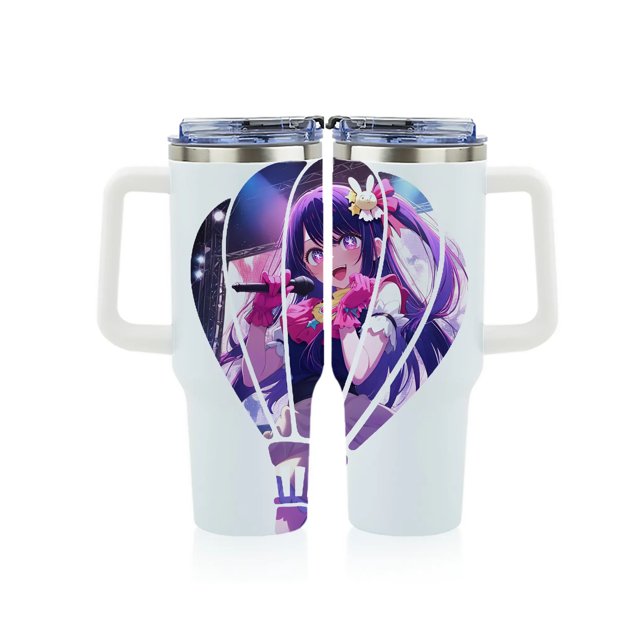 推しの子 グッズ,星野アイ - 1200mL フルプリント車用タンブラー ・ 304ステンレス 内側 ・ 201ステンレス 外側 ・ 保温 保冷 ・ 通勤 ドライブ アウトドア用