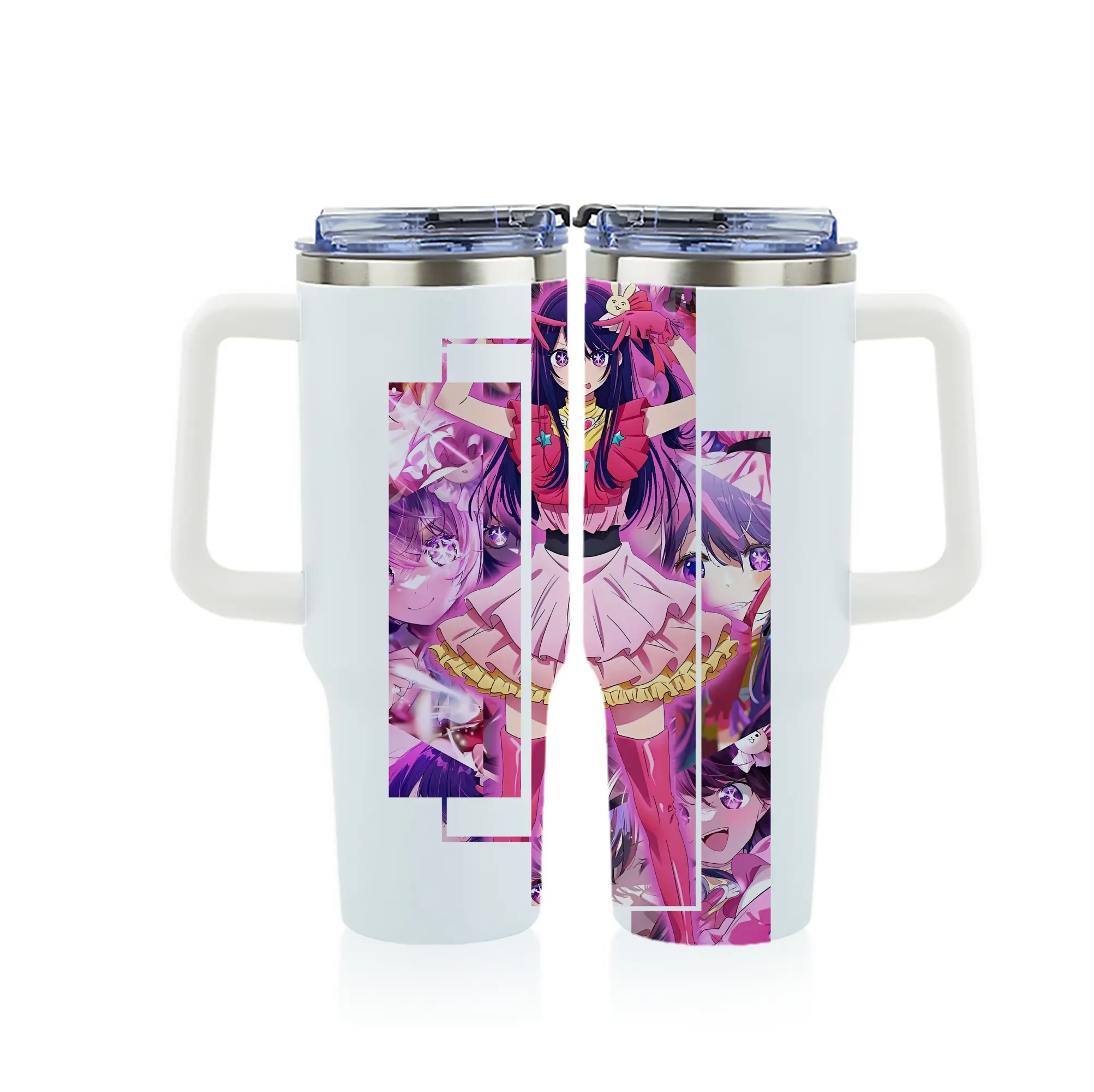 推しの子 グッズ,星野アイ - 1200mL フルプリント車用タンブラー ・ 304ステンレス 内側 ・ 201ステンレス 外側 ・ 保温 保冷 ・ 通勤 ドライブ アウトドア用