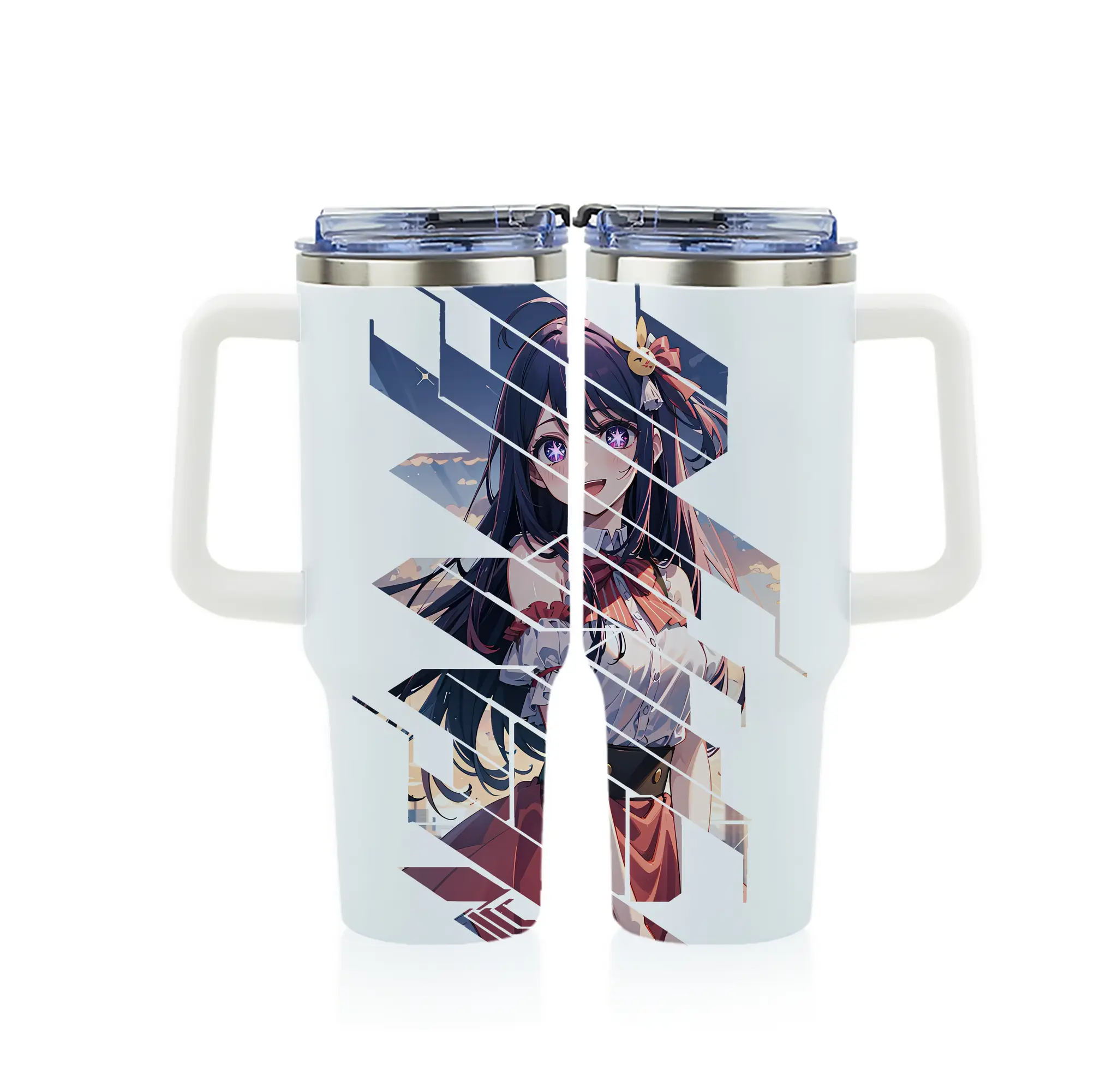 推しの子 グッズ,星野アイ - 1200mL フルプリント車用タンブラー ・ 304ステンレス 内側 ・ 201ステンレス 外側 ・ 保温 保冷 ・ 通勤 ドライブ アウトドア用