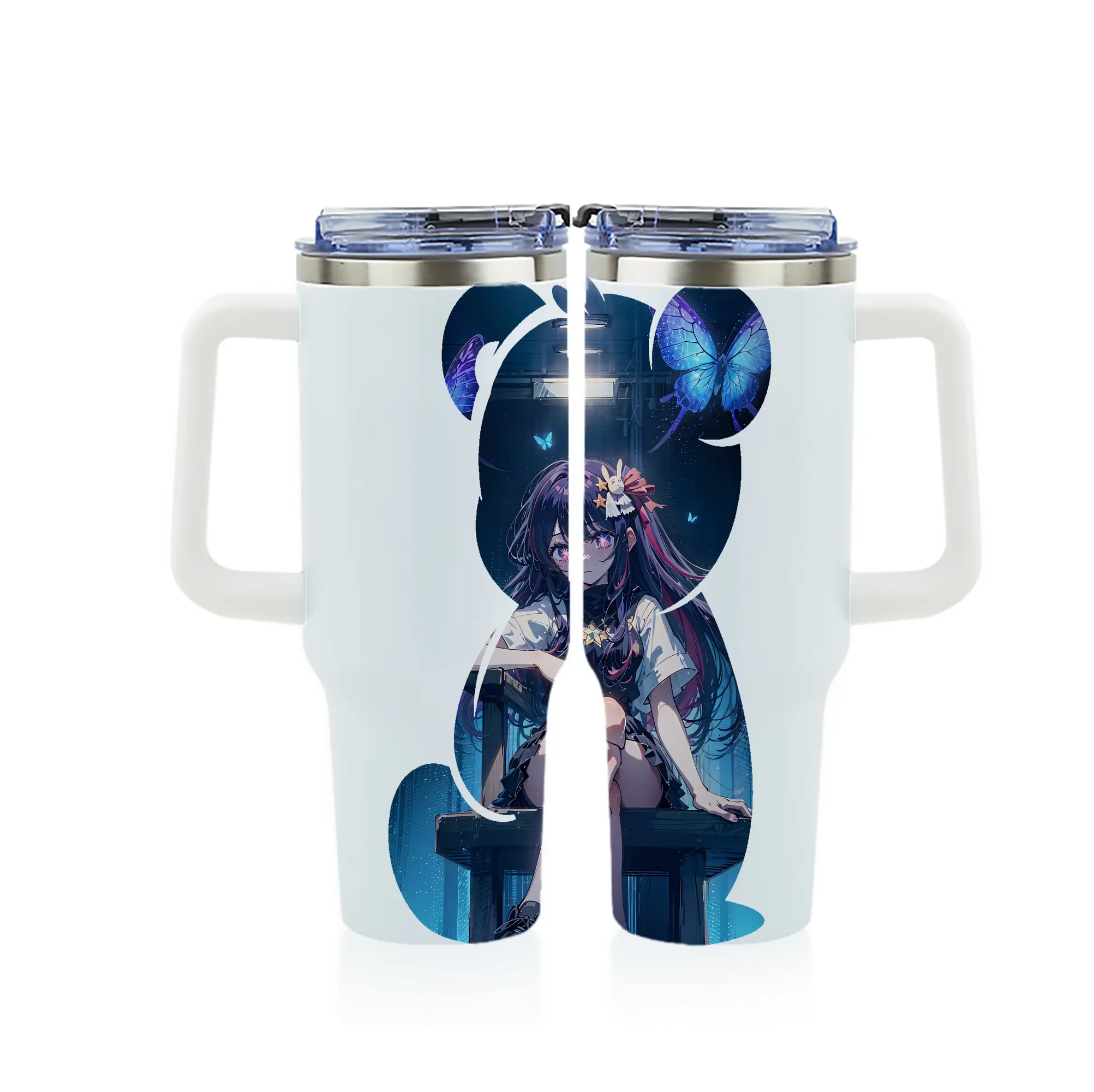 推しの子 グッズ,星野アイ - 1200mL フルプリント車用タンブラー ・ 304ステンレス 内側 ・ 201ステンレス 外側 ・ 保温 保冷 ・ 通勤 ドライブ アウトドア用