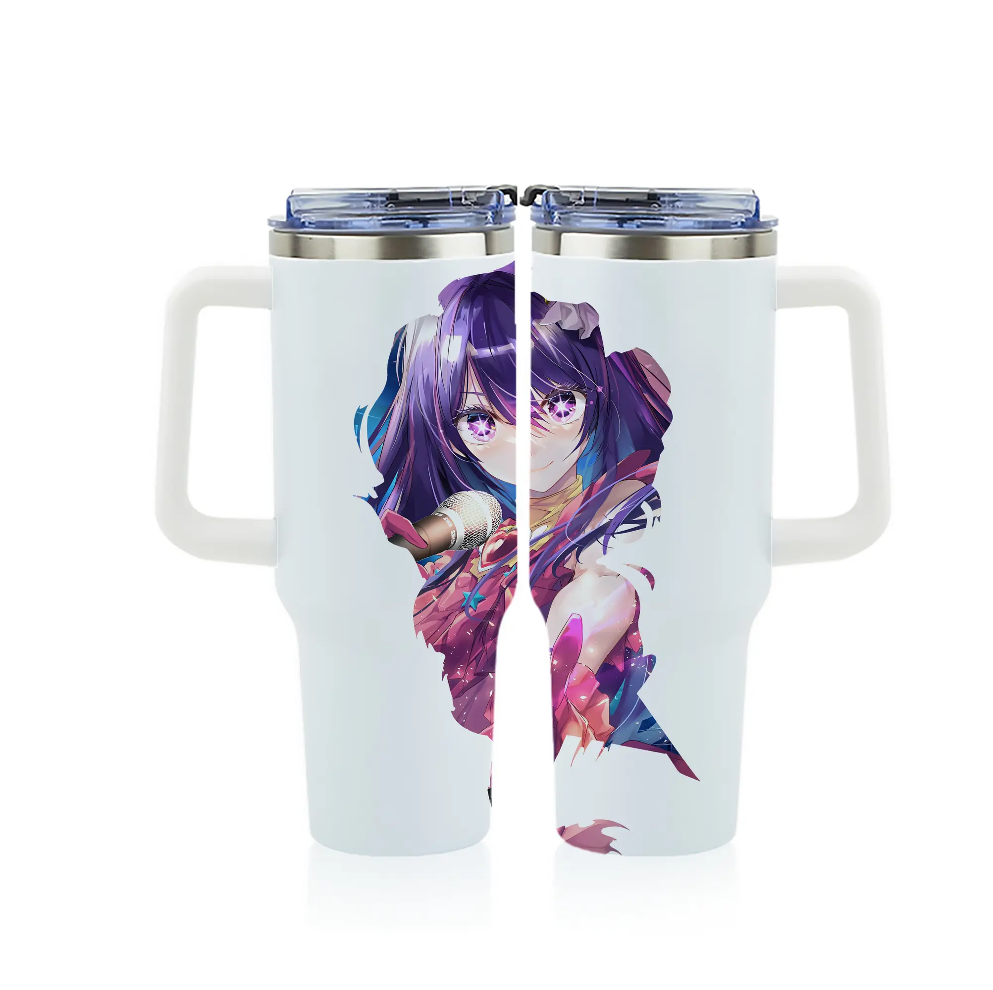 推しの子 グッズ,星野アイ - 1200mL フルプリント車用タンブラー ・ 304ステンレス 内側 ・ 201ステンレス 外側 ・ 保温 保冷 ・ 通勤 ドライブ アウトドア用