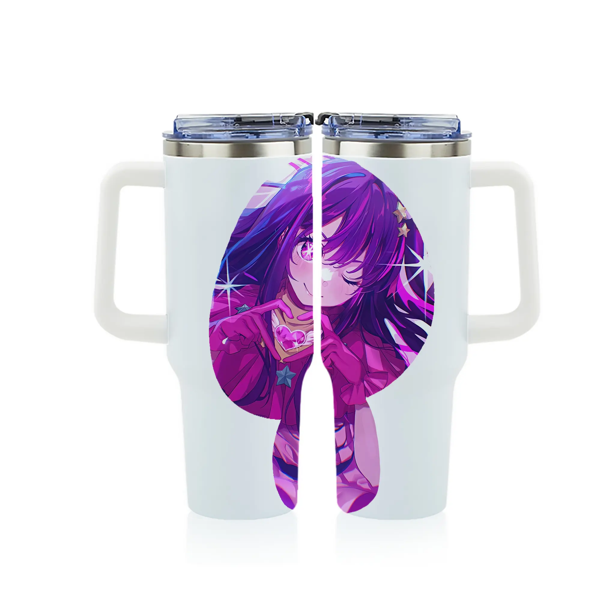 推しの子 グッズ,星野アイ - 1200mL フルプリント車用タンブラー ・ 304ステンレス 内側 ・ 201ステンレス 外側 ・ 保温 保冷 ・ 通勤 ドライブ アウトドア用