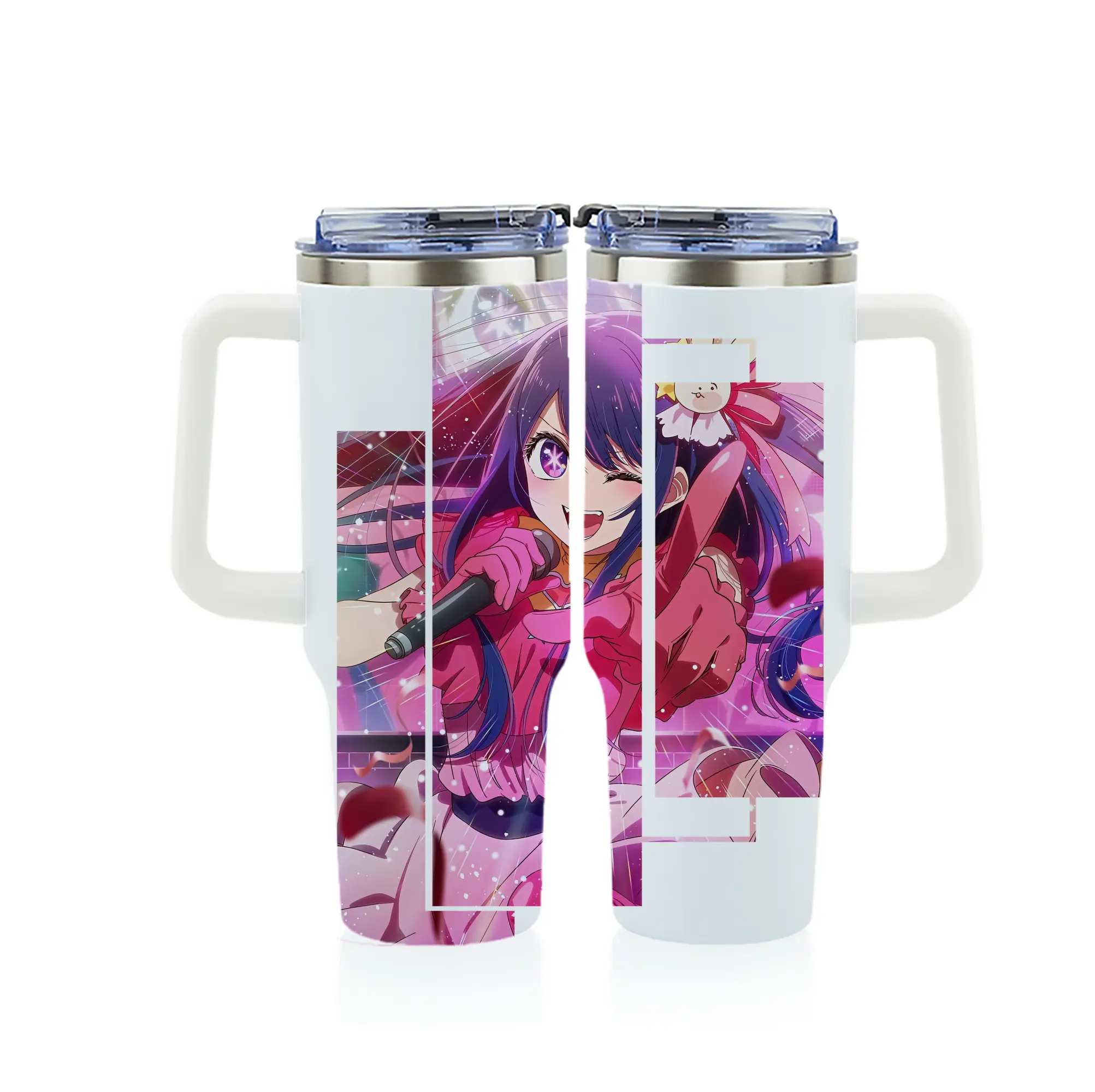 推しの子 グッズ,星野アイ - 1200mL フルプリント車用タンブラー ・ 304ステンレス 内側 ・ 201ステンレス 外側 ・ 保温 保冷 ・ 通勤 ドライブ アウトドア用