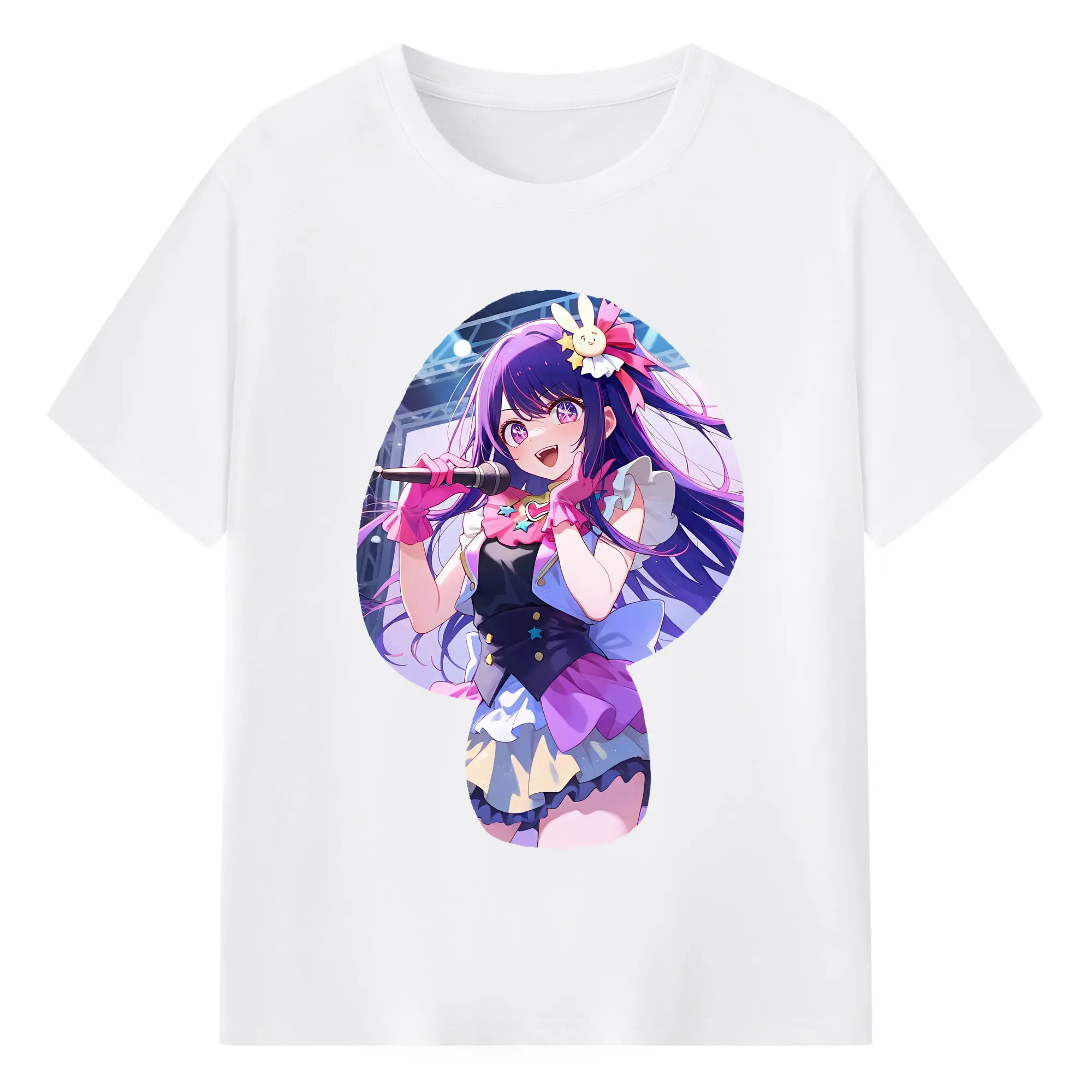 推しの子 グッズ,星野アイ - 綿100％ 半袖Tシャツ ・ フロントプリント ・ 快適 通気性 ・ 日常使い 散歩 スポーツ用