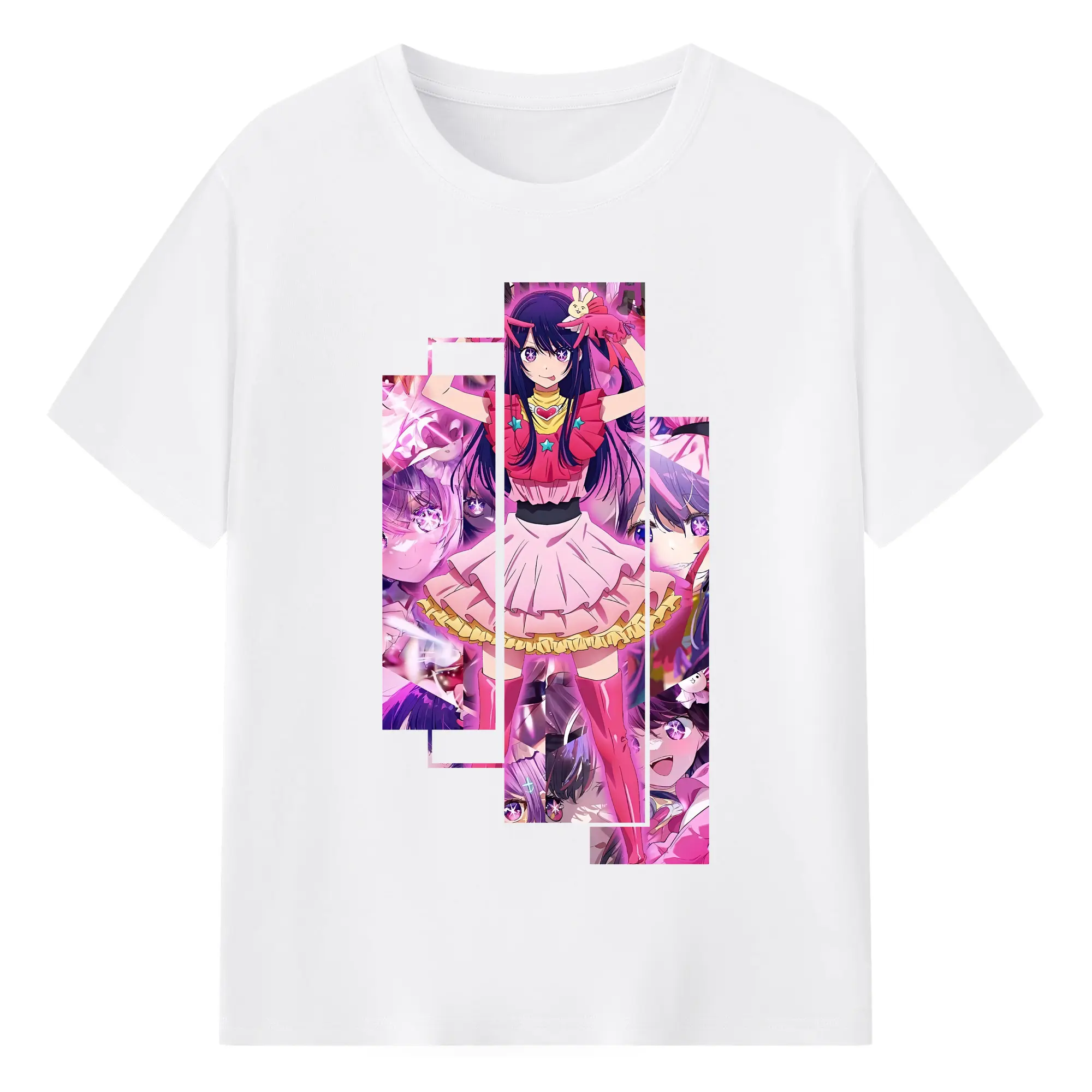 推しの子 グッズ,星野アイ - 綿100％ 半袖Tシャツ ・ フロントプリント ・ 快適 通気性 ・ 日常使い 散歩 スポーツ用