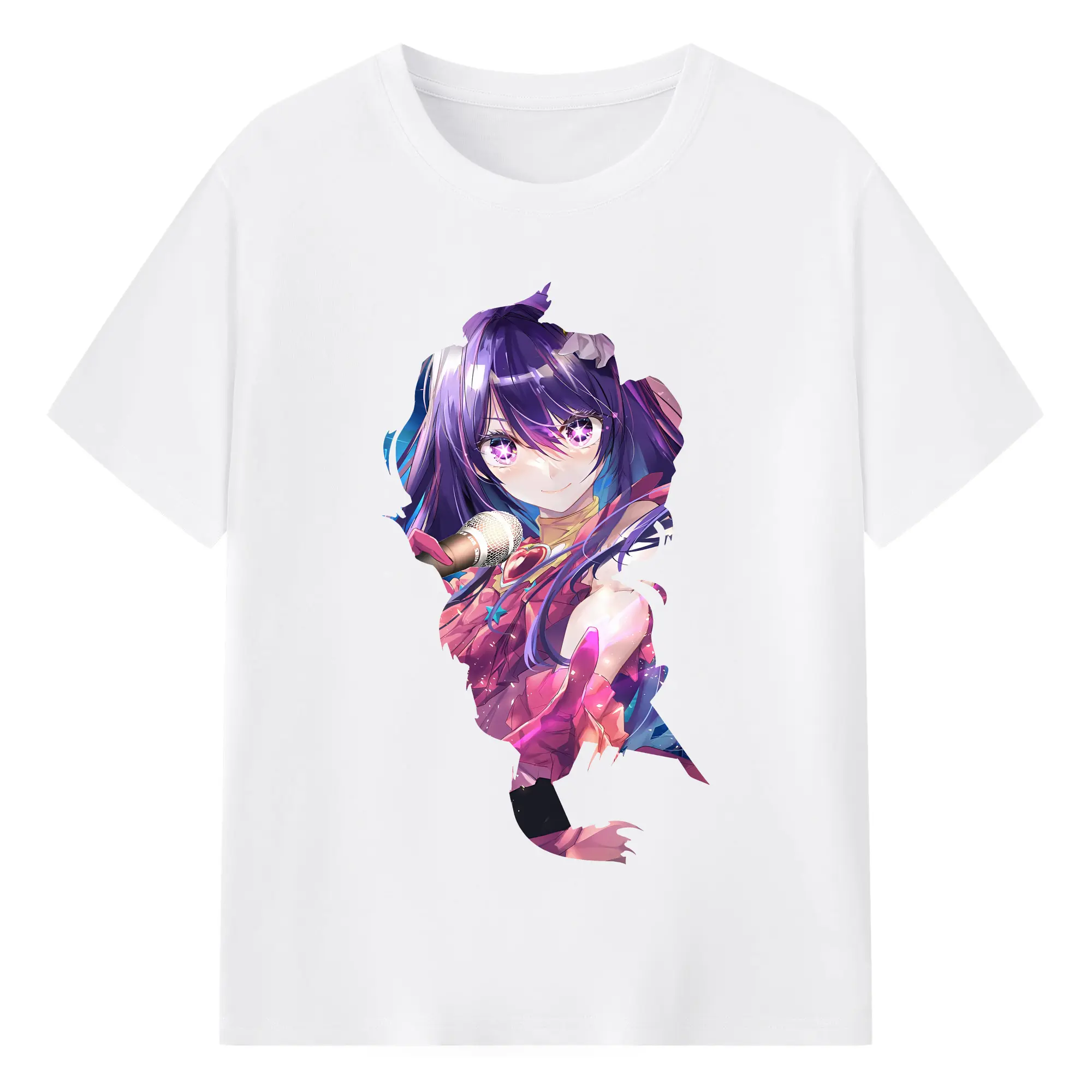 推しの子 グッズ,星野アイ - 綿100％ 半袖Tシャツ ・ フロントプリント ・ 快適 通気性 ・ 日常使い 散歩 スポーツ用