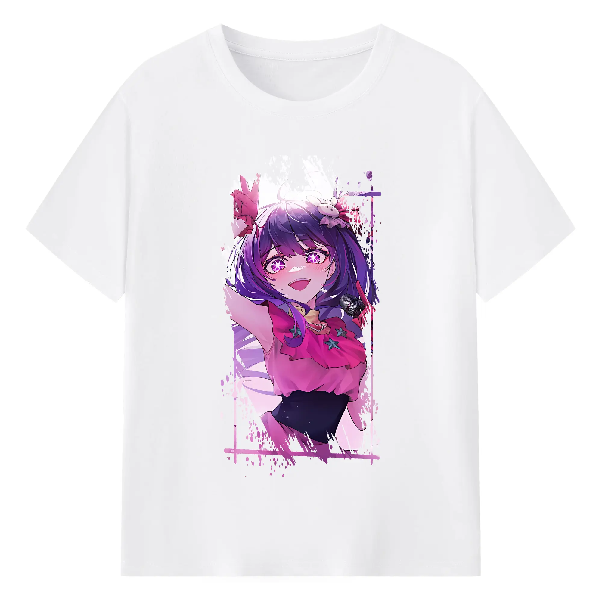 推しの子 グッズ,星野アイ - 綿100％ 半袖Tシャツ ・ フロントプリント ・ 快適 通気性 ・ 日常使い 散歩 スポーツ用