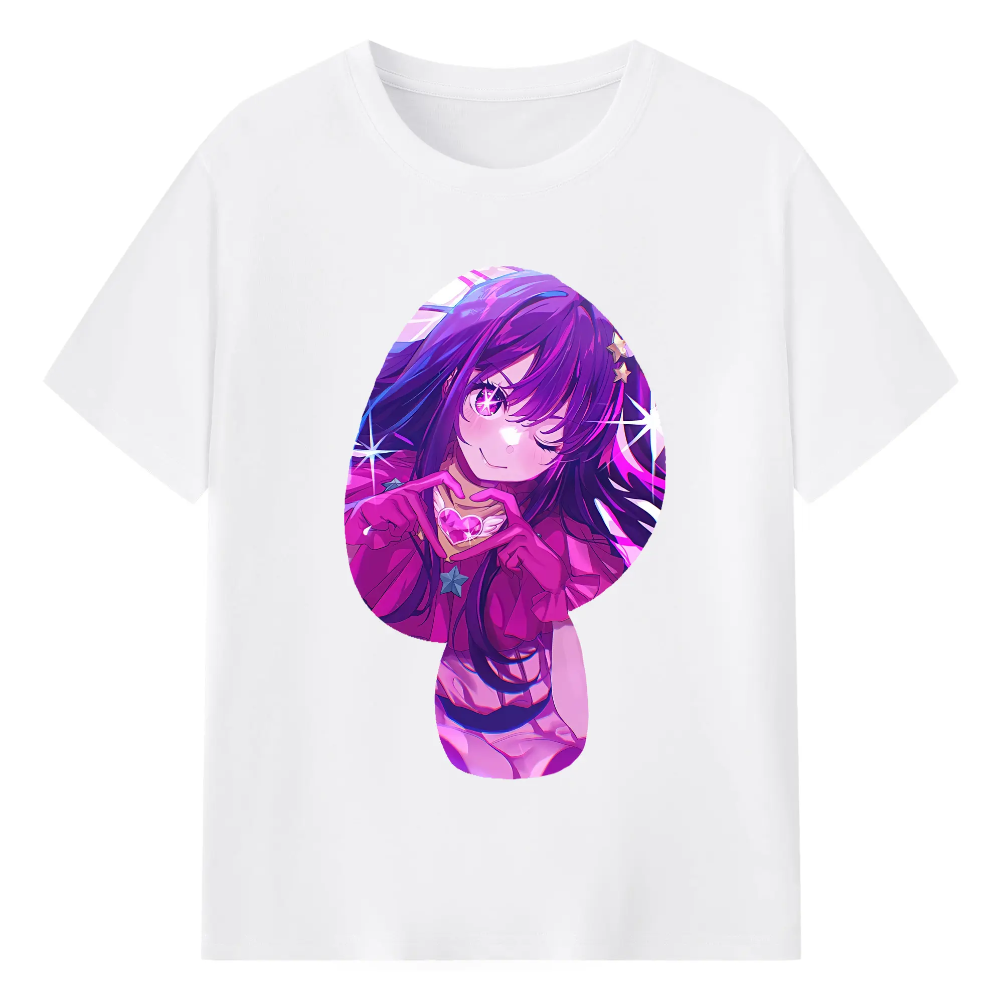 推しの子 グッズ,星野アイ - 綿100％ 半袖Tシャツ ・ フロントプリント ・ 快適 通気性 ・ 日常使い 散歩 スポーツ用