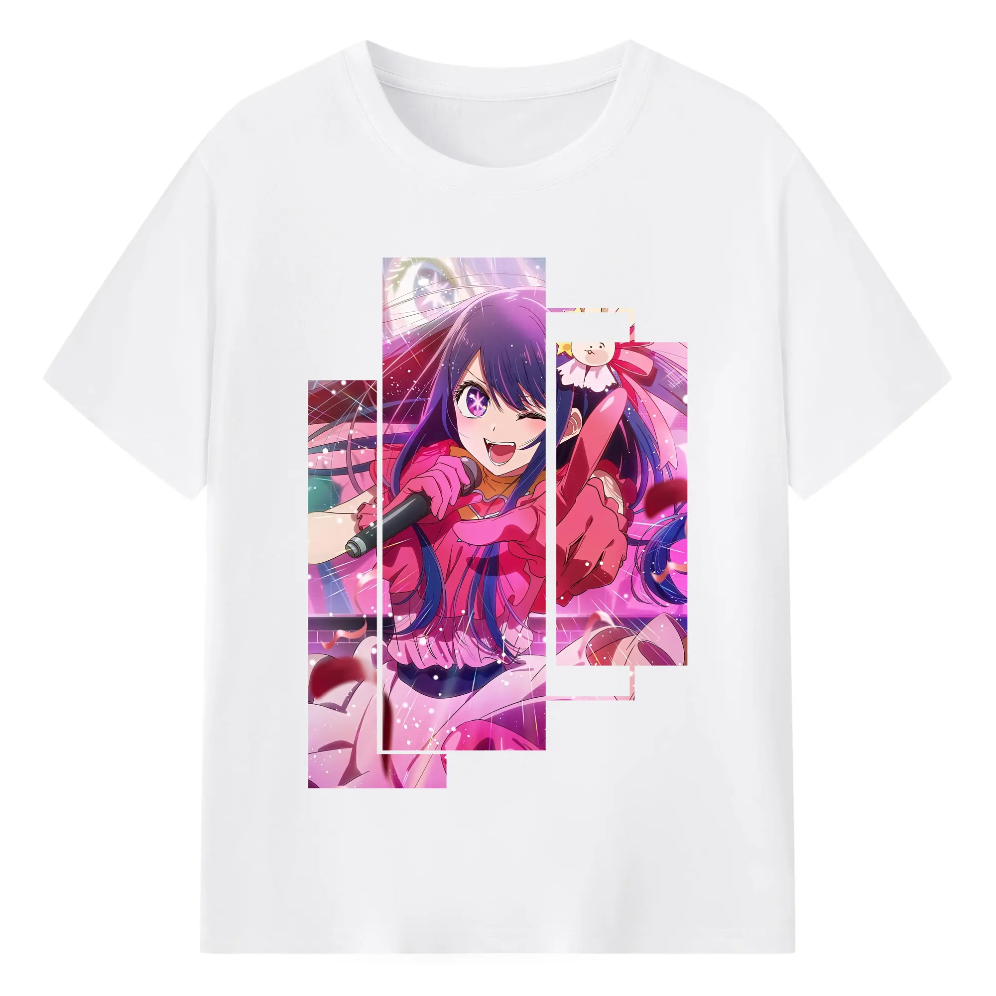 推しの子 グッズ,星野アイ - 綿100％ 半袖Tシャツ ・ フロントプリント ・ 快適 通気性 ・ 日常使い 散歩 スポーツ用