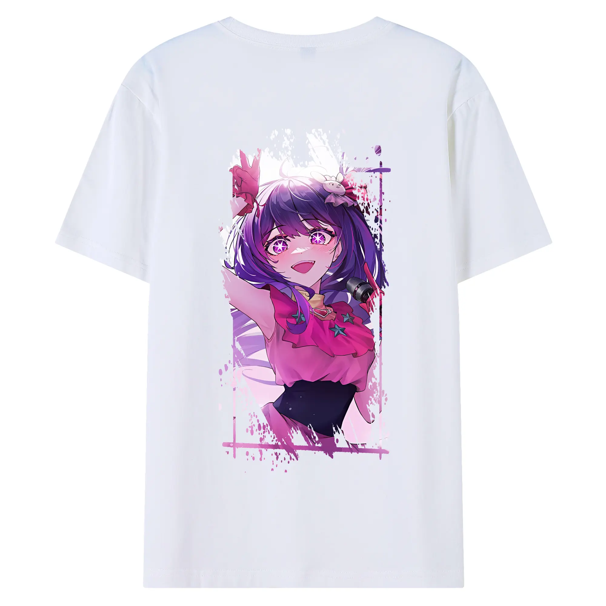 推しの子 グッズ,星野アイ - 綿100％ 半袖Tシャツ ・ バックプリント ・ 快適 通気性 ・ 日常使い 散歩 スポーツ用