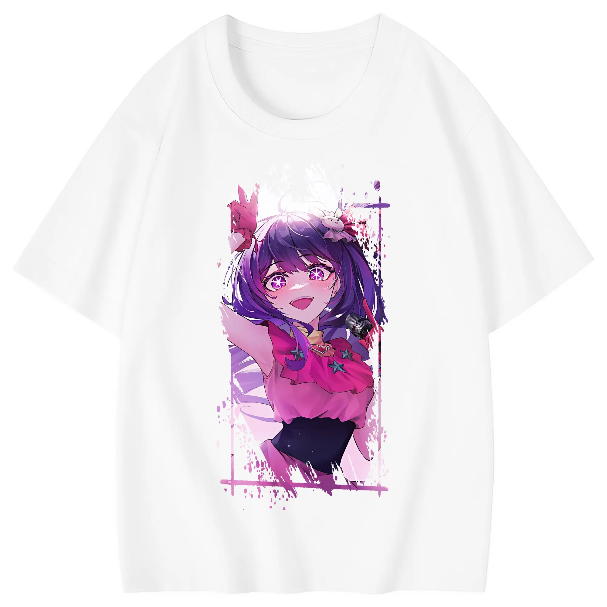 推しの子 グッズ,星野アイ - 綿100％ キッズTシャツ ・ フロントプリント ・ 快適 通気性 ・ スポーツ カジュアル 散歩用