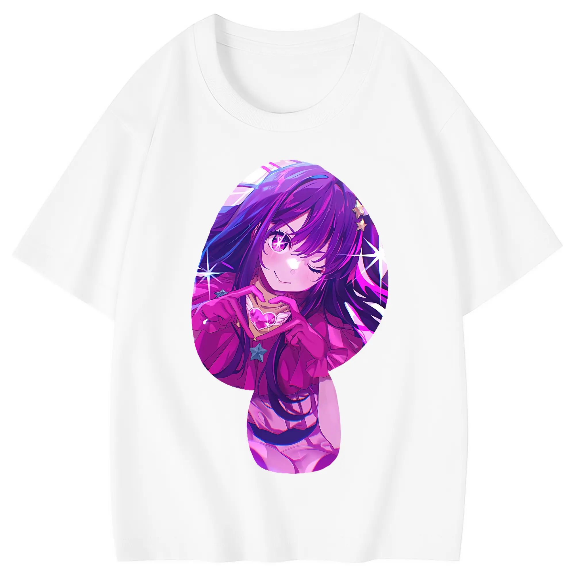 推しの子 グッズ,星野アイ - 綿100％ キッズTシャツ ・ フロントプリント ・ 快適 通気性 ・ スポーツ カジュアル 散歩用