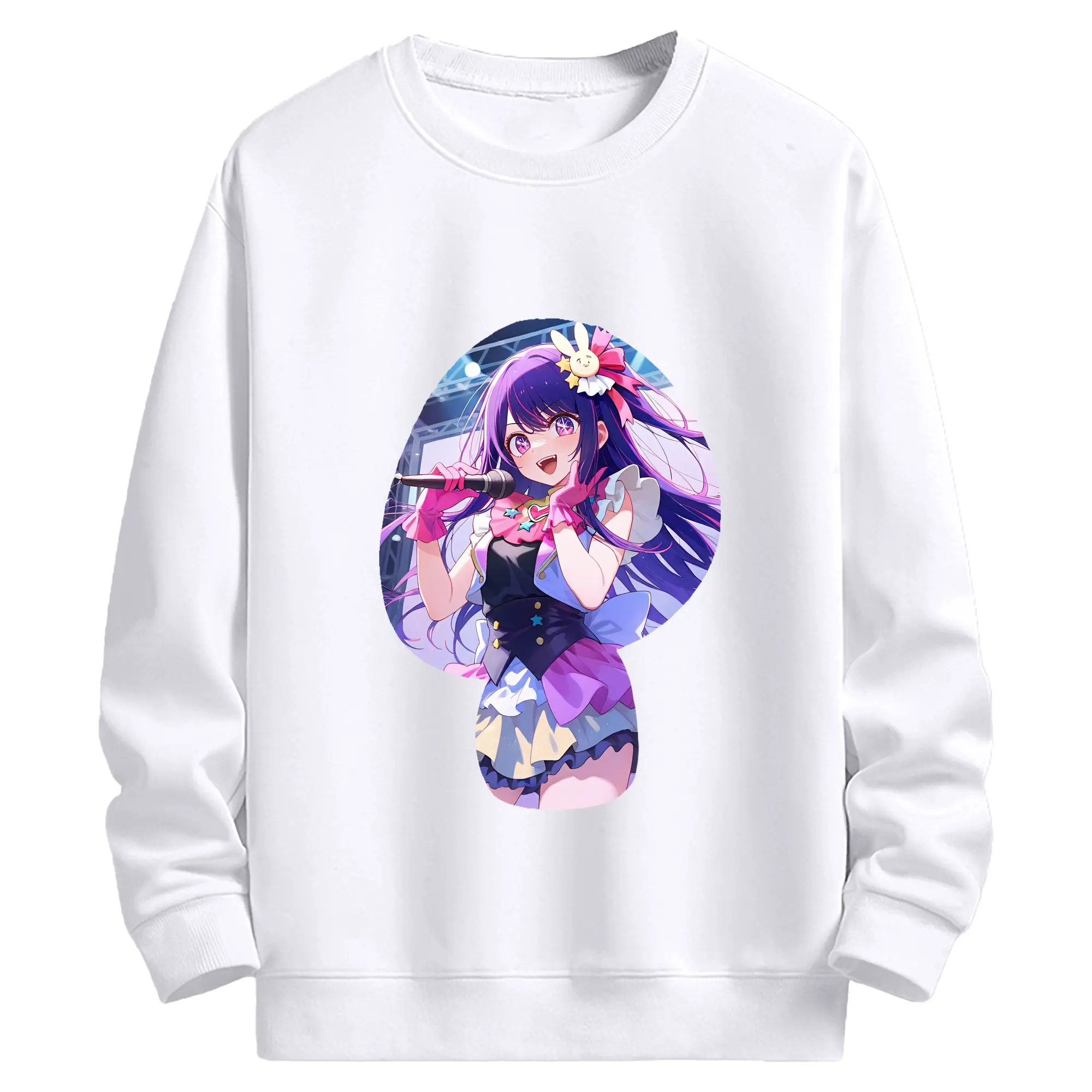 推しの子 グッズ,星野アイ - 高品質 クルーネック スウェット ・ コットン59％ ポリエステル41％ ・ ユニセックス 長袖 トレーナー ・ カジュアル デイリー スポーツ 散歩用