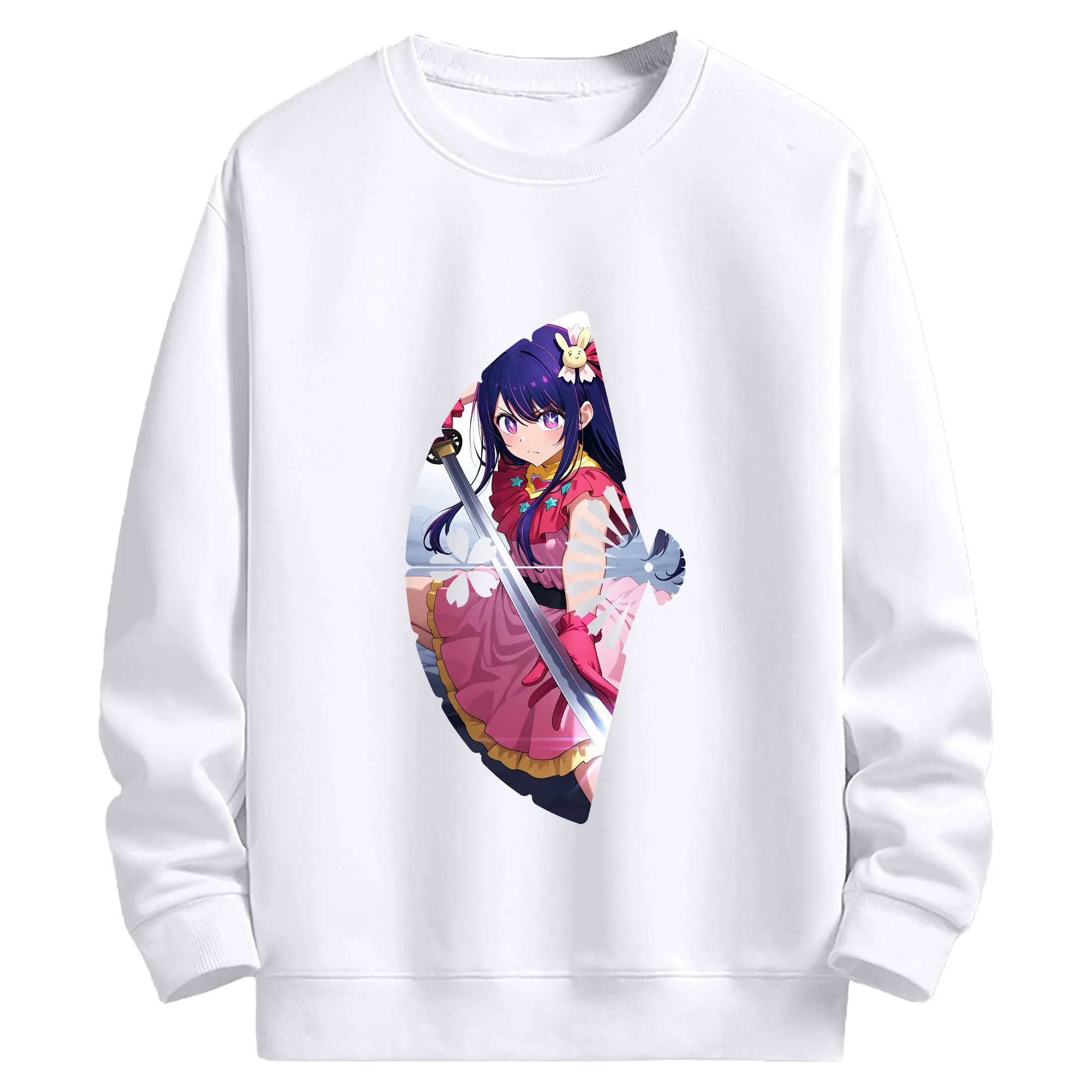 推しの子 グッズ,星野アイ - 高品質 クルーネック スウェット ・ コットン59％ ポリエステル41％ ・ ユニセックス 長袖 トレーナー ・ カジュアル デイリー スポーツ 散歩用