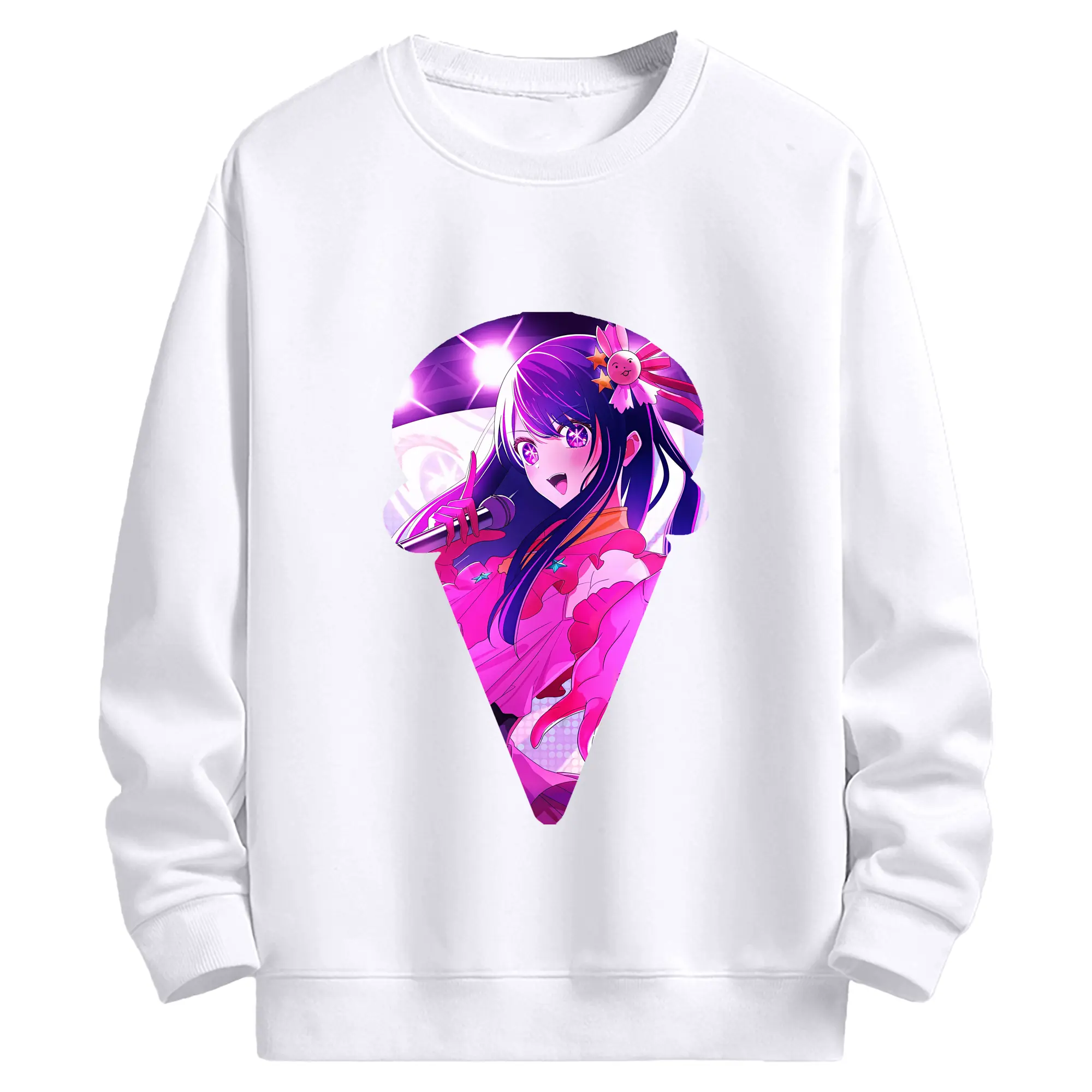 推しの子 グッズ,星野アイ - 高品質 クルーネック スウェット ・ コットン59％ ポリエステル41％ ・ ユニセックス 長袖 トレーナー ・ カジュアル デイリー スポーツ 散歩用