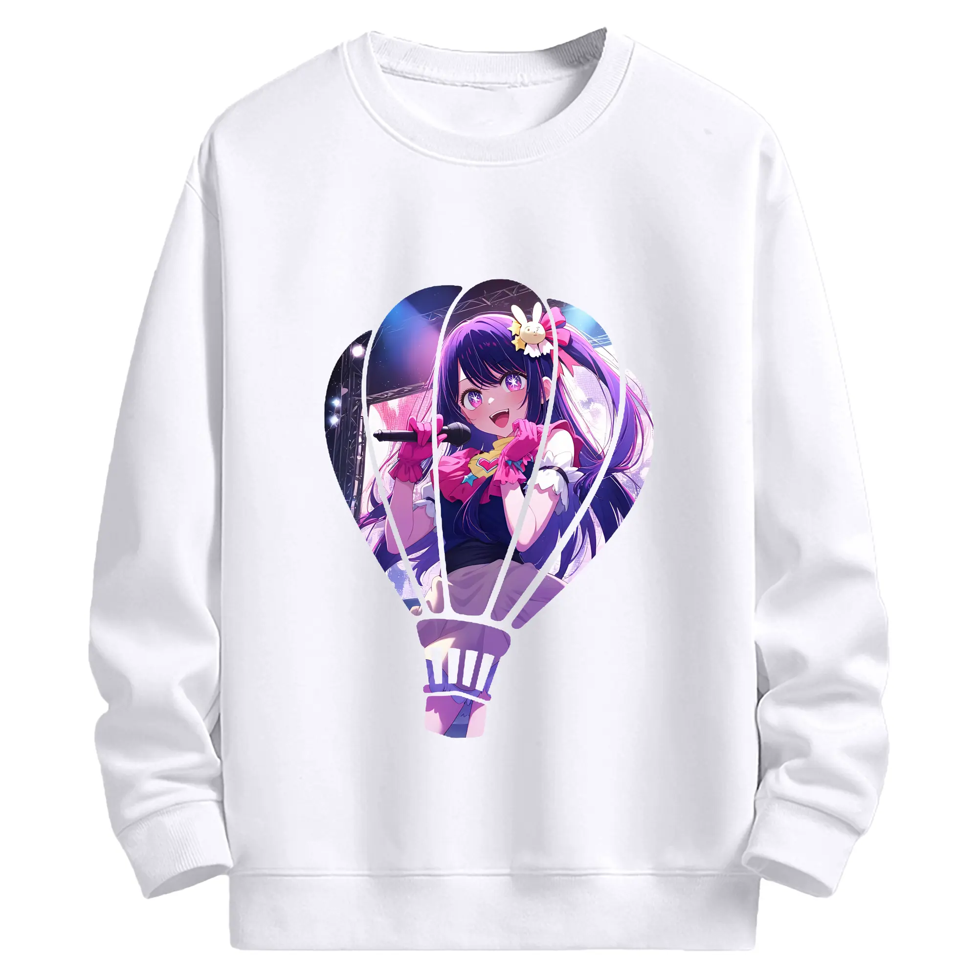 推しの子 グッズ,星野アイ - 高品質 クルーネック スウェット ・ コットン59％ ポリエステル41％ ・ ユニセックス 長袖 トレーナー ・ カジュアル デイリー スポーツ 散歩用