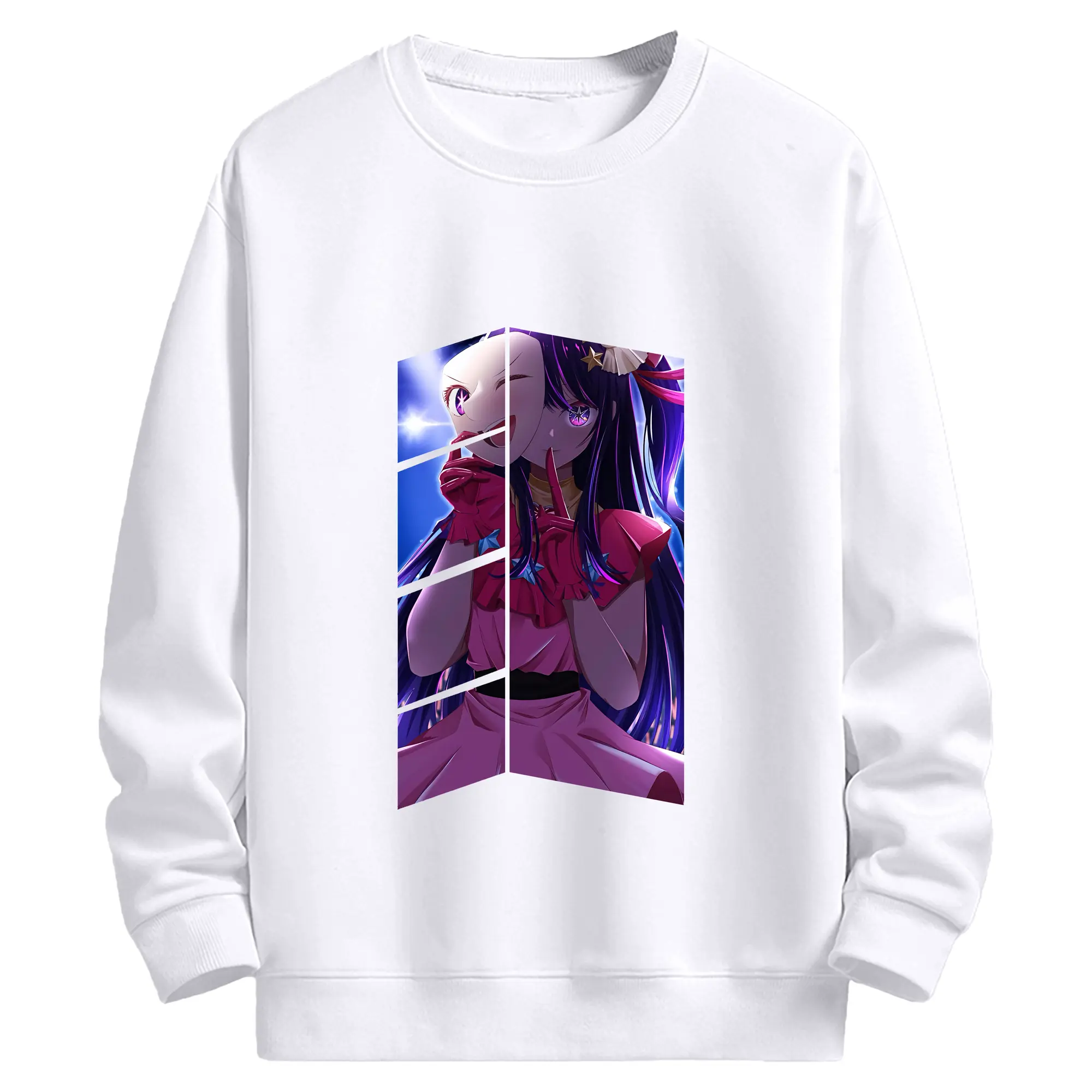 推しの子 グッズ,星野アイ - 高品質 クルーネック スウェット ・ コットン59％ ポリエステル41％ ・ ユニセックス 長袖 トレーナー ・ カジュアル デイリー スポーツ 散歩用