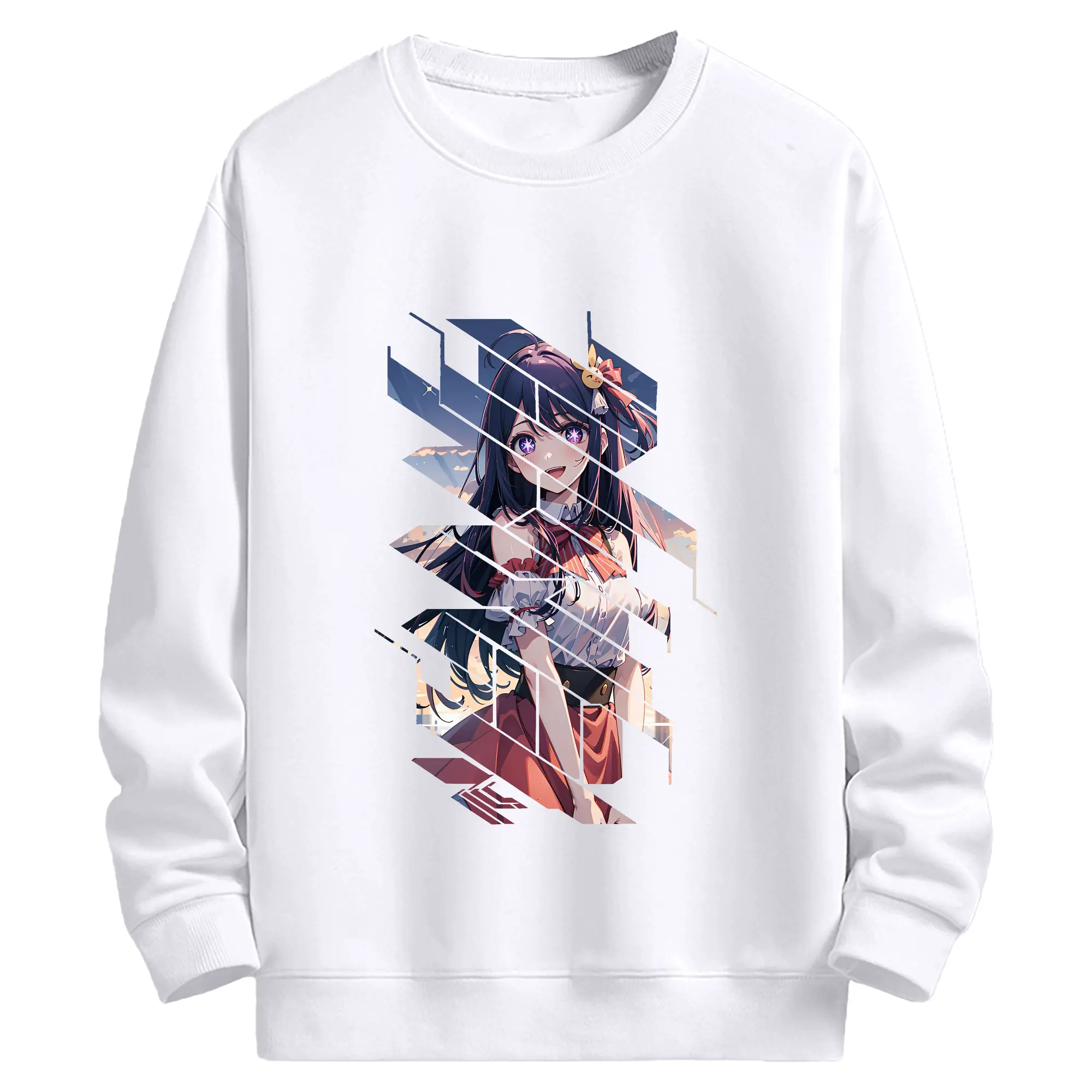 推しの子 グッズ,星野アイ - 高品質 クルーネック スウェット ・ コットン59％ ポリエステル41％ ・ ユニセックス 長袖 トレーナー ・ カジュアル デイリー スポーツ 散歩用